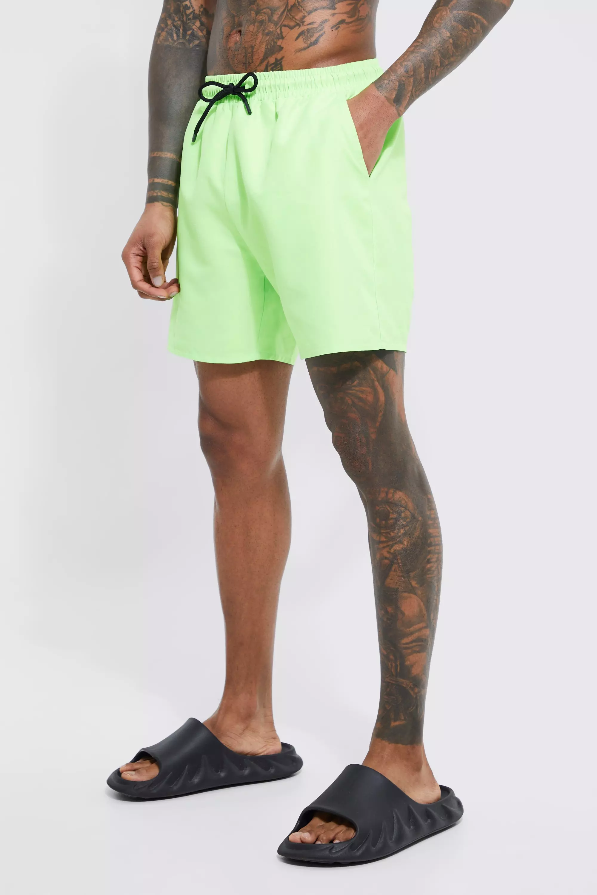 Men's Neon Swim Shorts | boohooMAN UK