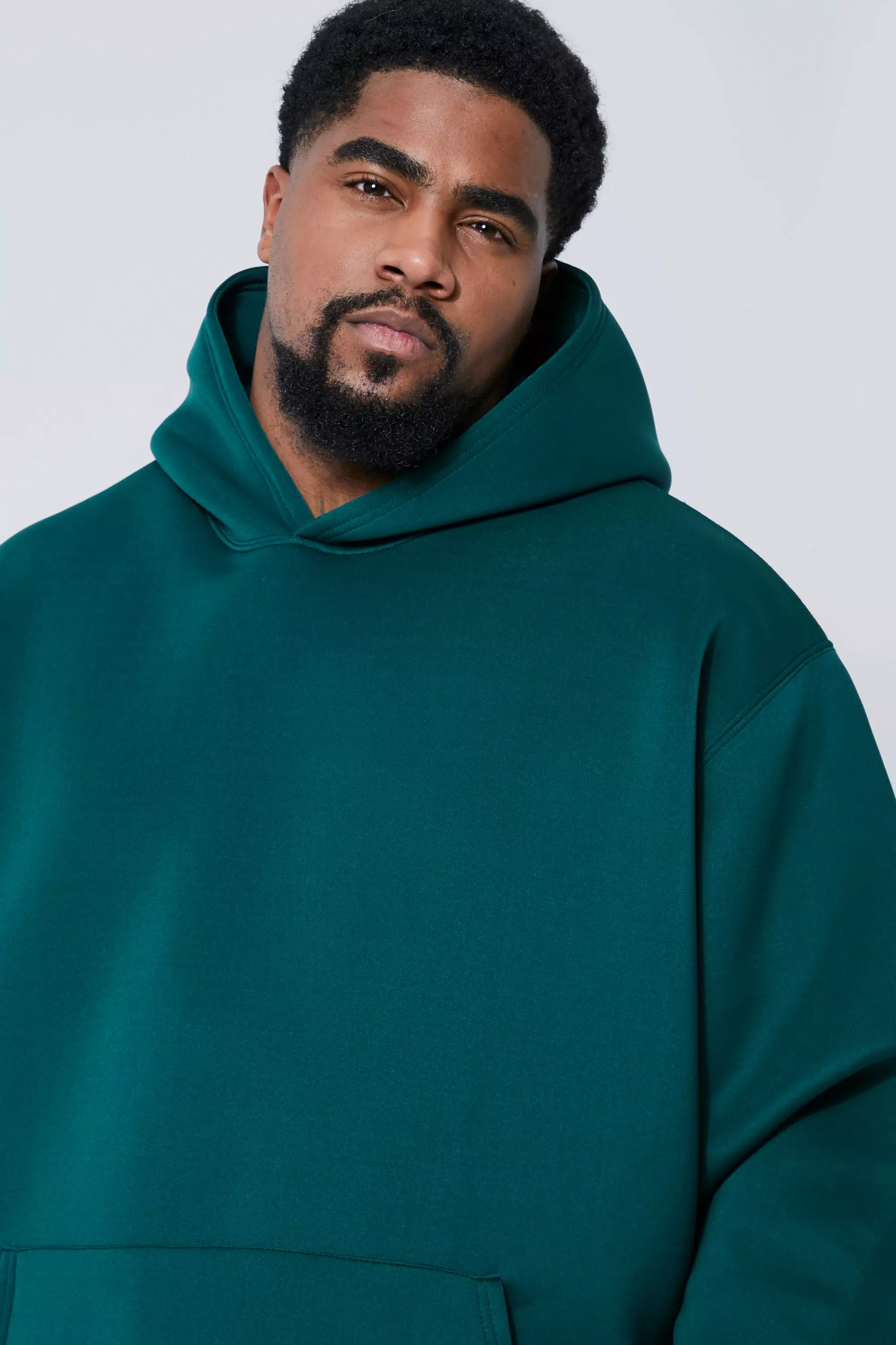 Plus Oversized Bonded Scuba Hoodie | boohooMAN USA