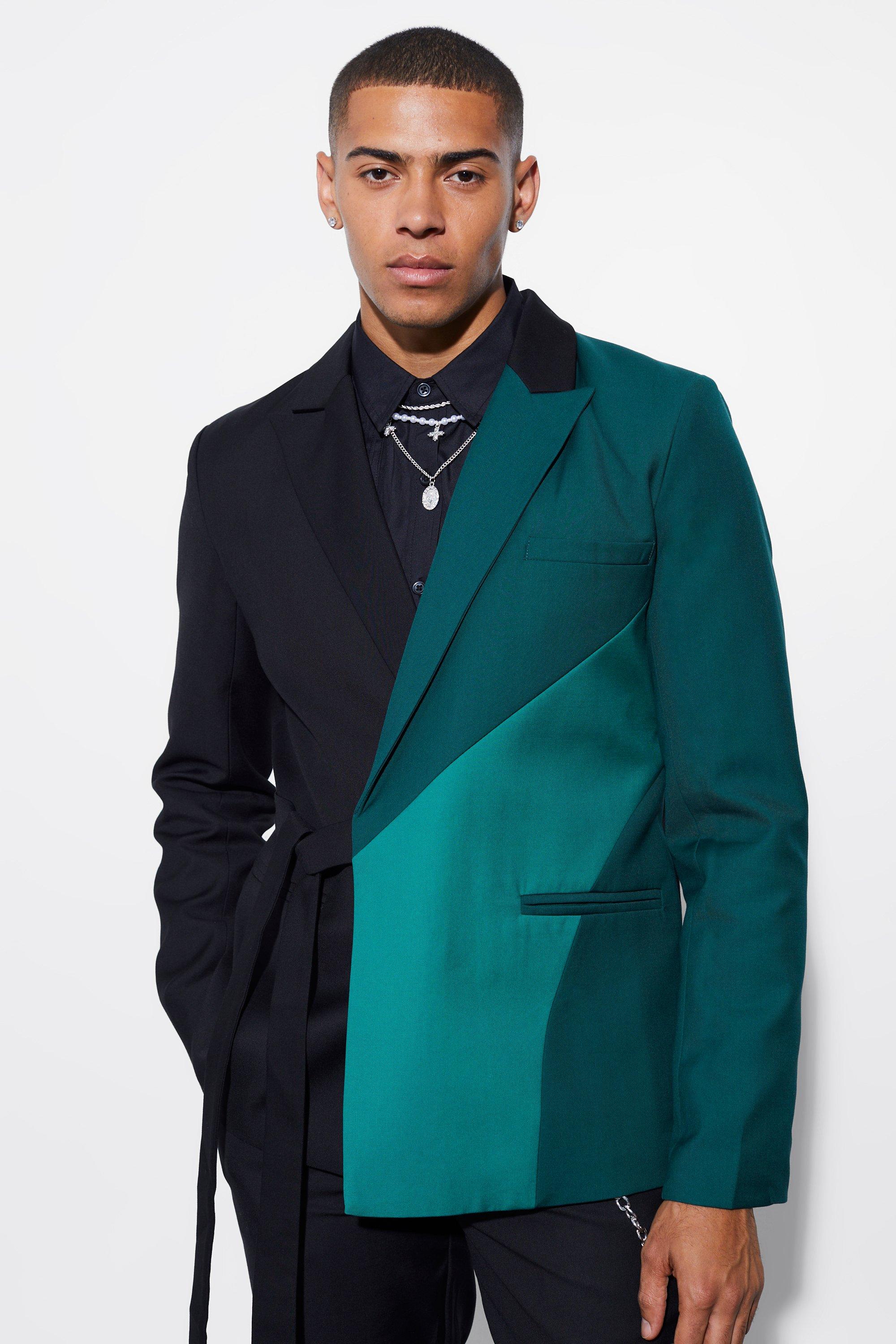 veste de costume cintrée homme - vert - 36, vert