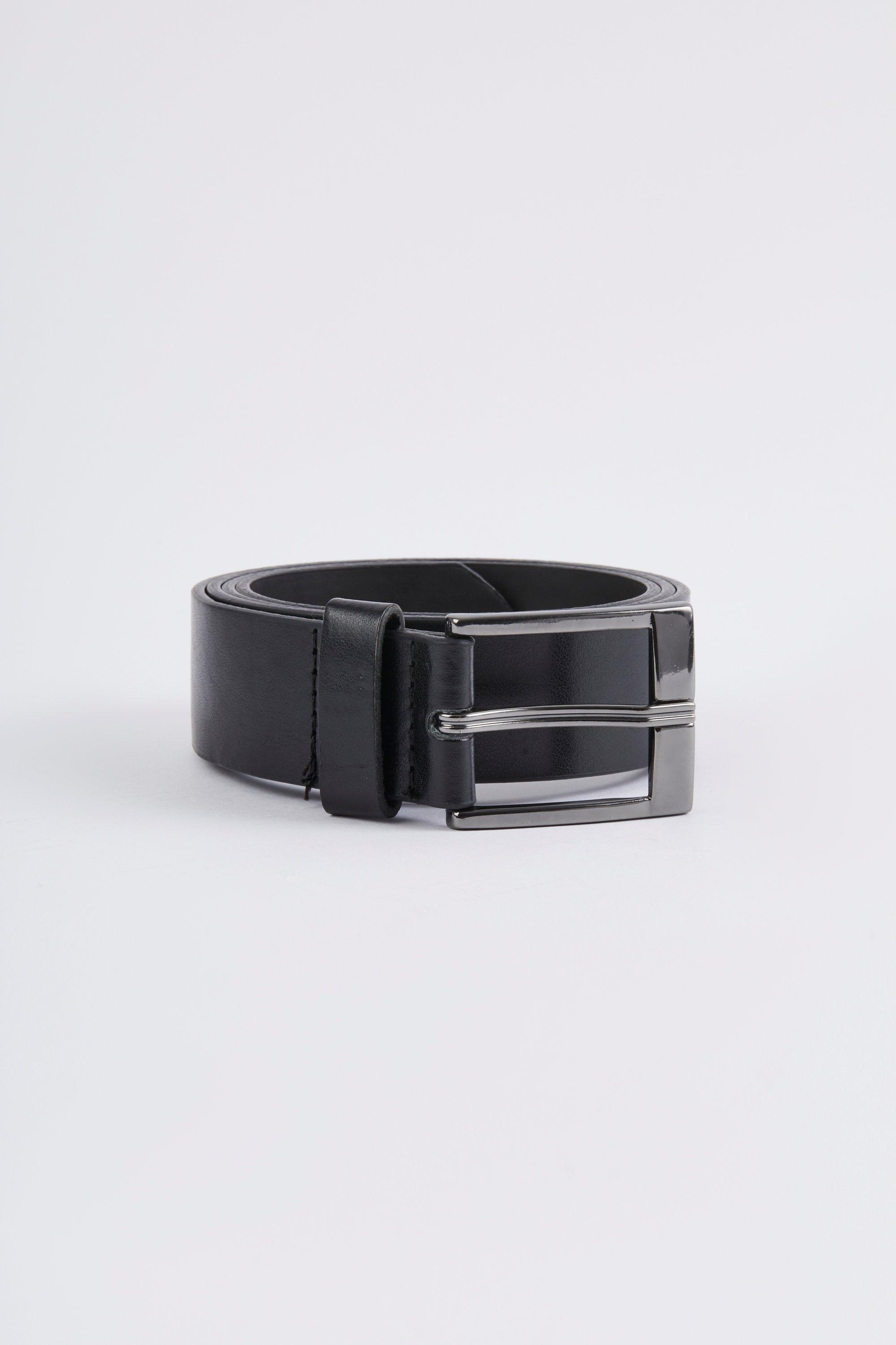 Mens Black Faux Leather Smart Belt, Black