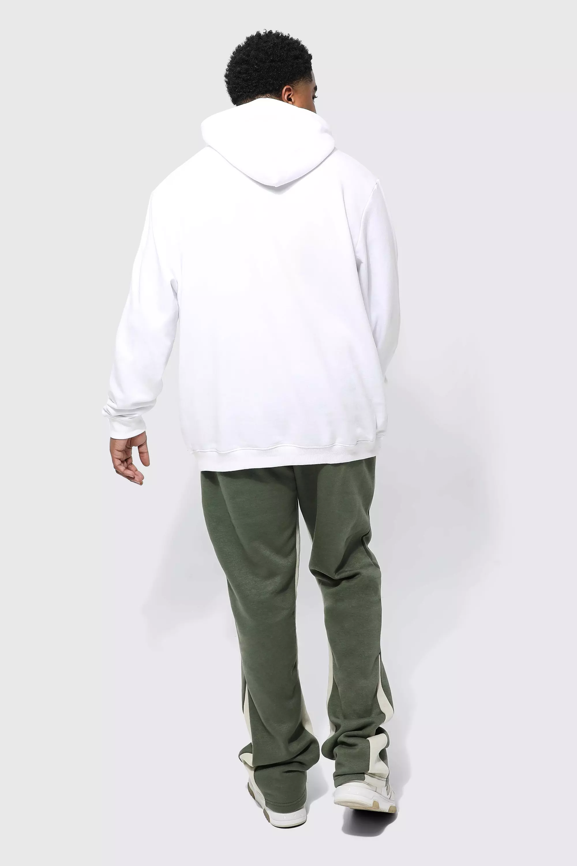 Man Slim Stacked Flare Contrast Gusset Jogger | boohooMAN USA