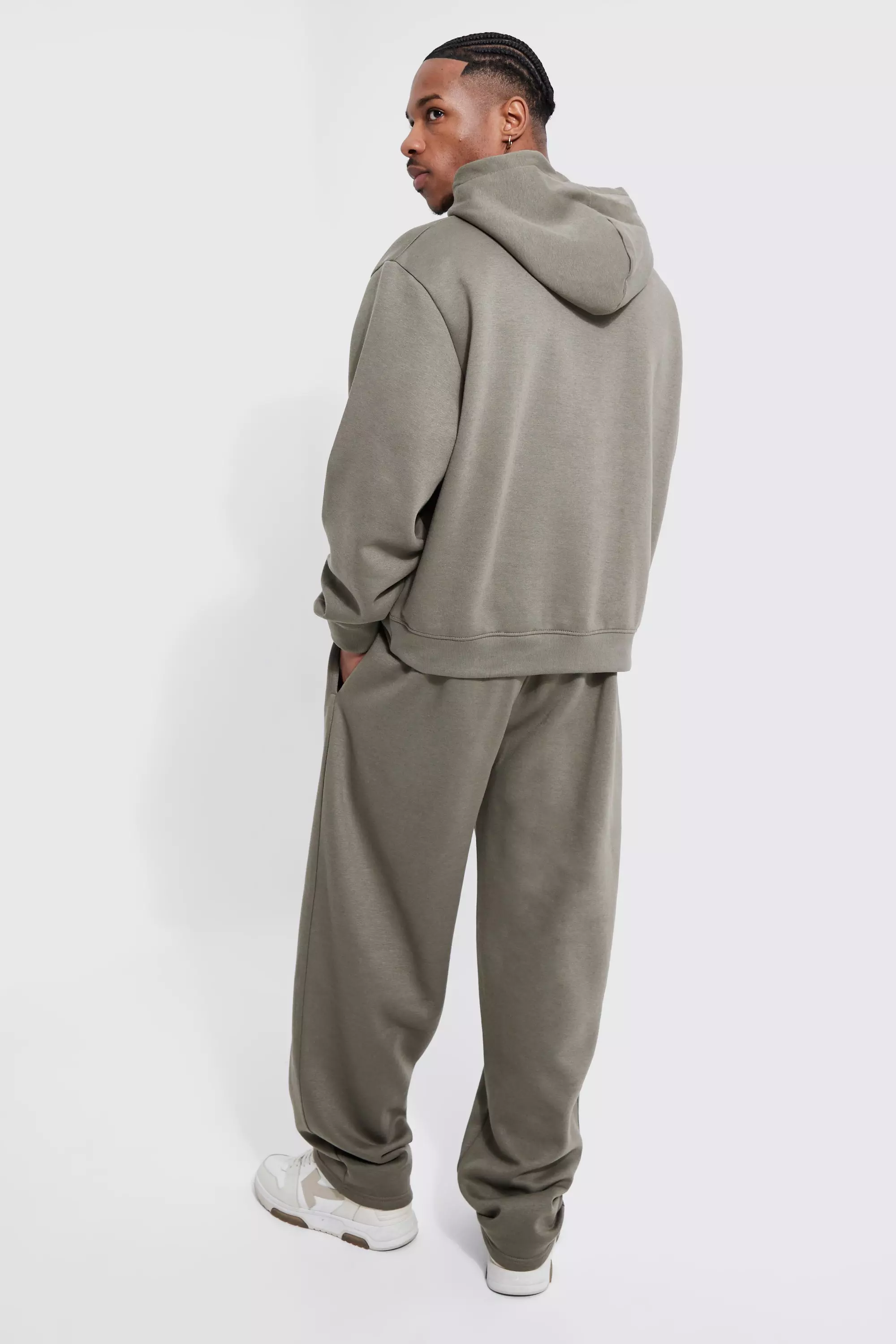 Man Script Wide Leg Hooded Tracksuit | boohooMAN USA