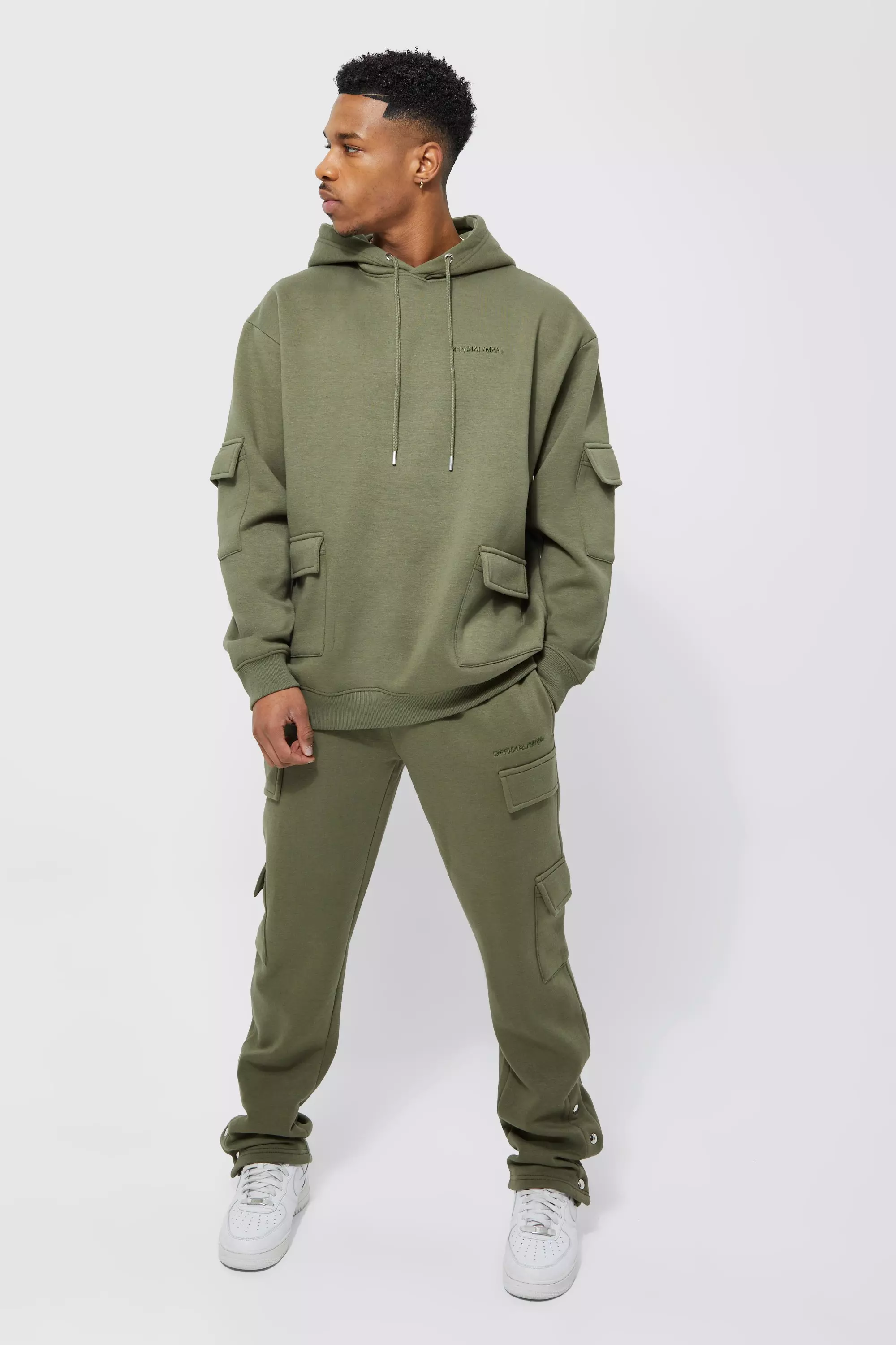 ASOS DESIGN tracksuit with oversized hoodie and oversized joggers in khaki