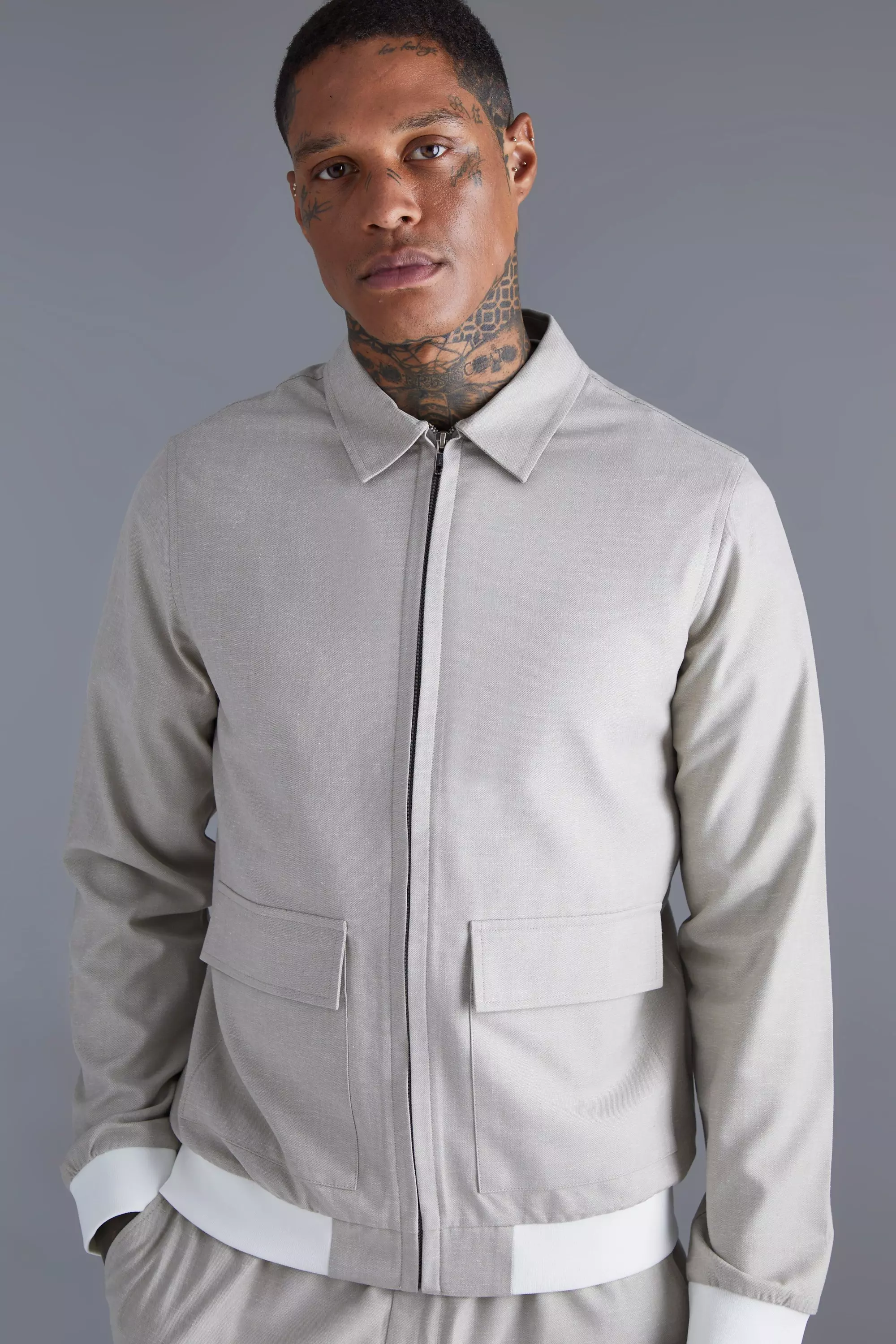 Linen hotsell harrington jacket