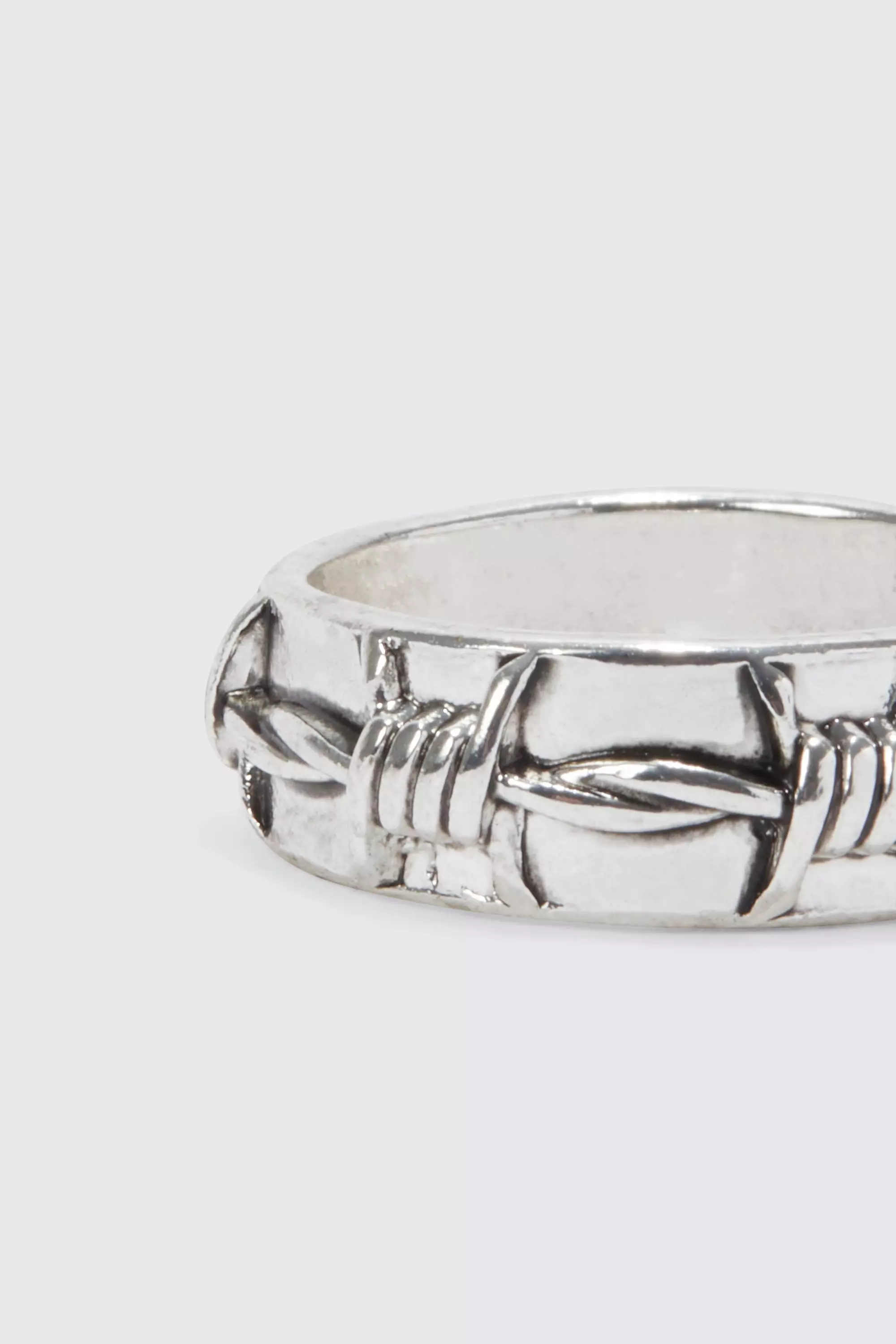 Silver barbed on sale wire ring