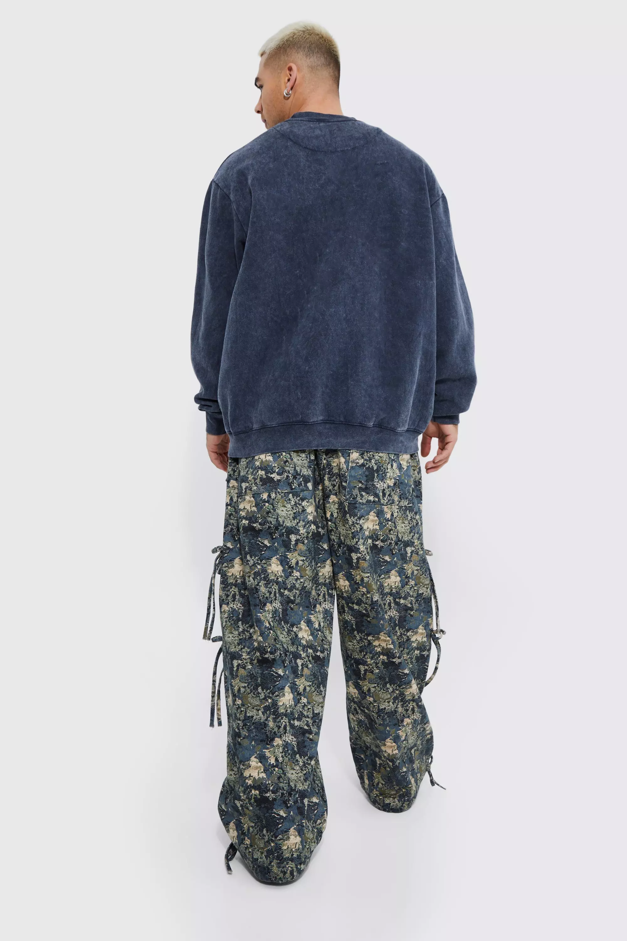 Shape Bright Blue Camo Wide Leg Cargo Pants