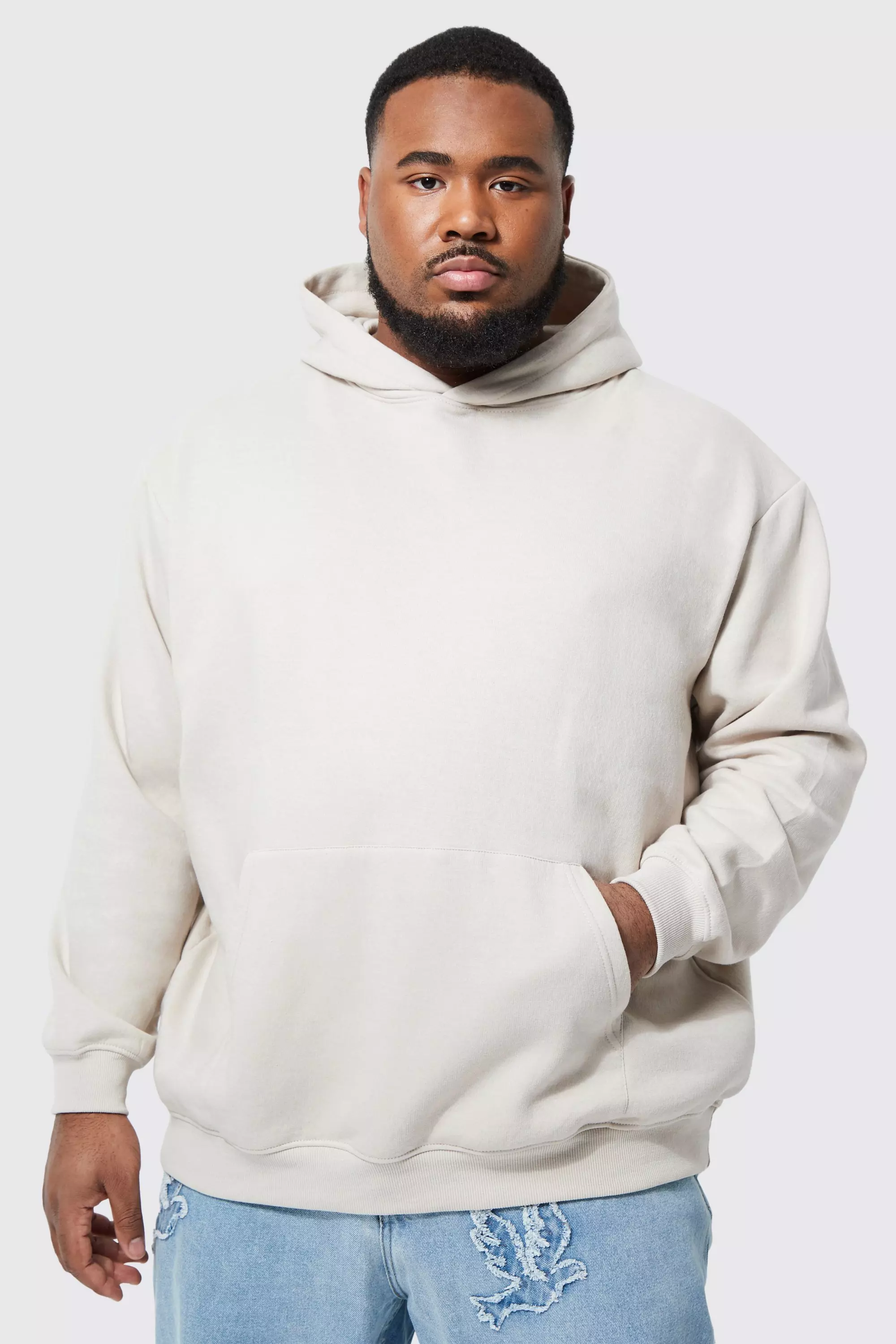 Plus Lightweight Oversized Hoodie boohooMAN USA