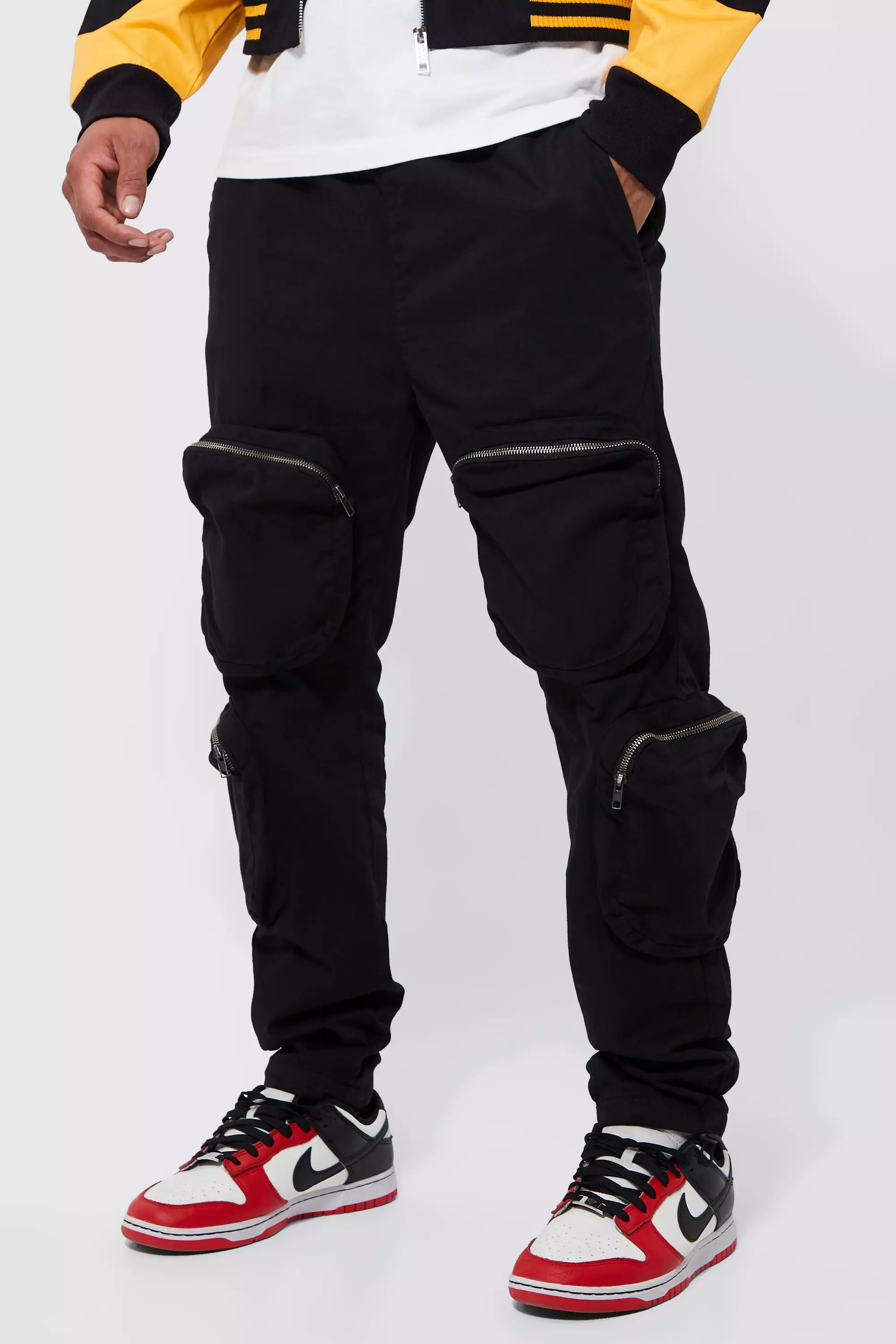 Mens cargo pants deals with zipper pockets