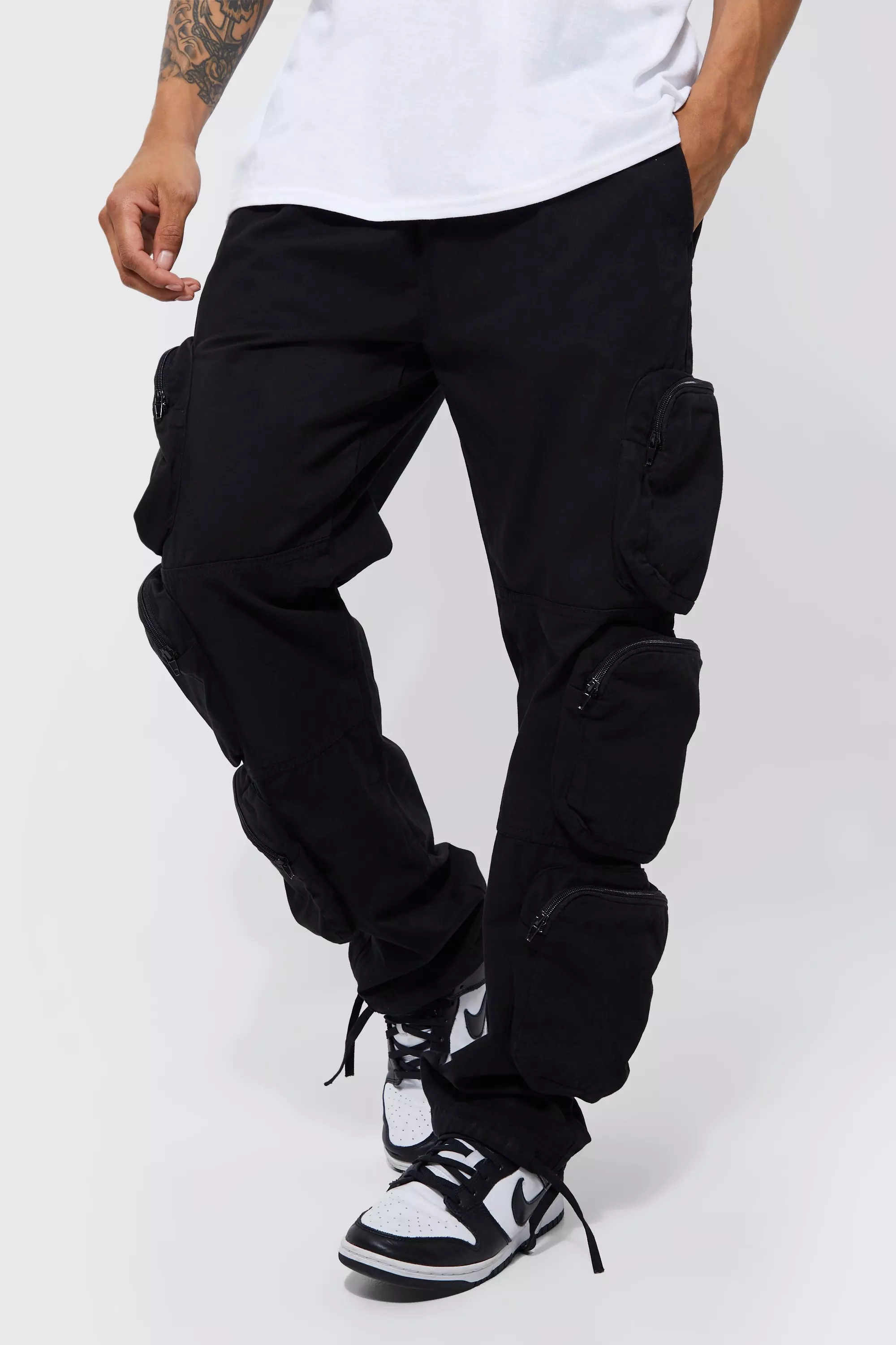 Cargo Trousers for men in Black Color - 6 Pocket Trouser