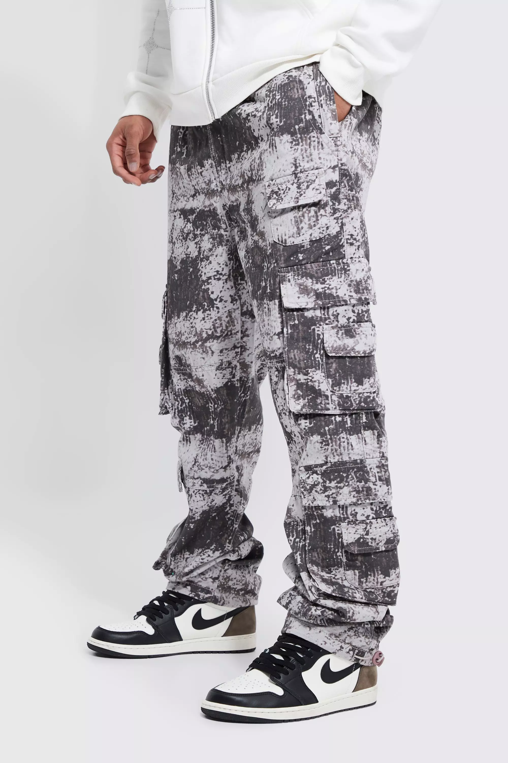 Ex H&M Camo Print Twill Cargo Cuffed Bottom Jogger Style Pants Sizes 4-14 3  Colours