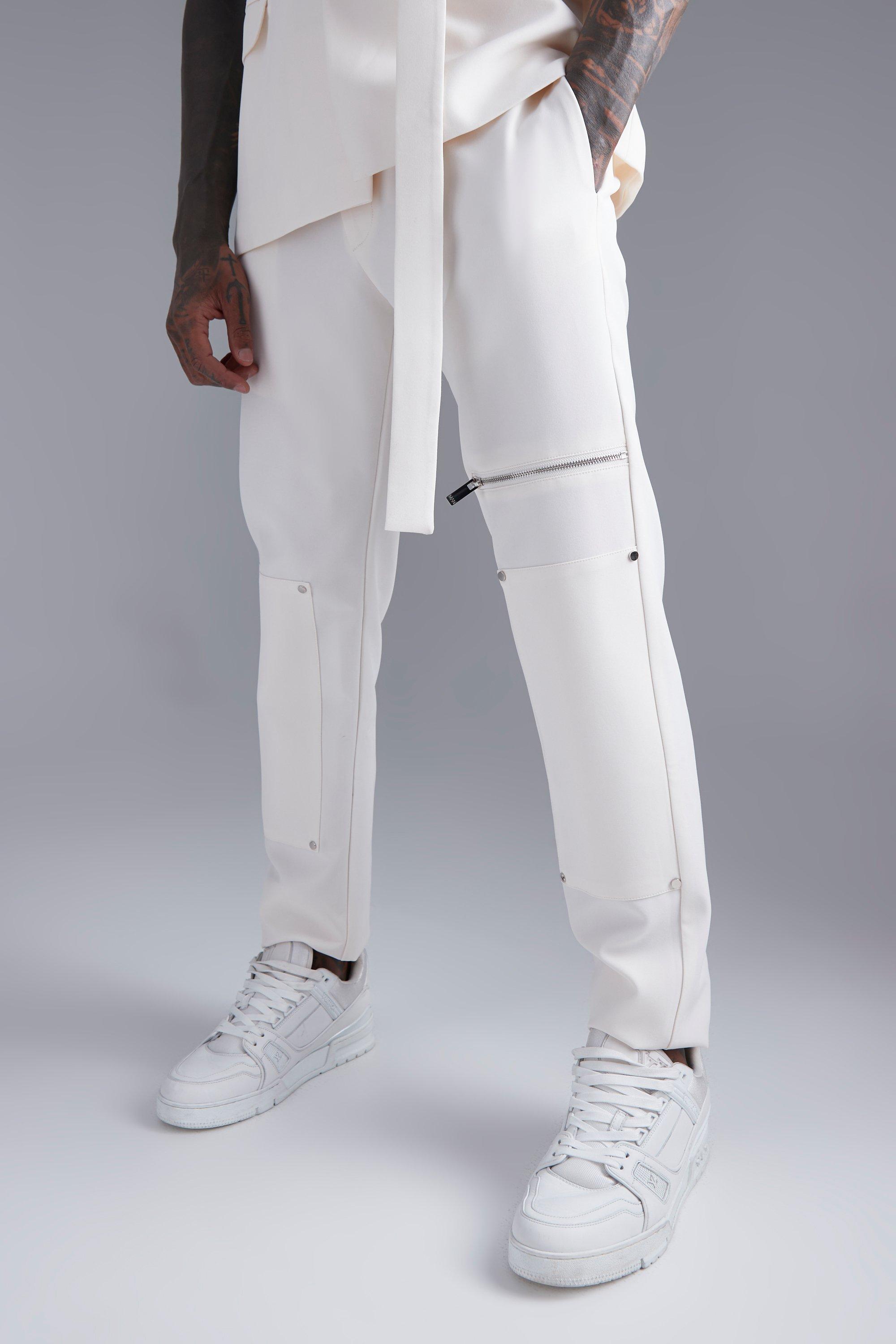 Image of Pantaloni completo Skinny Fit con zip, Cream