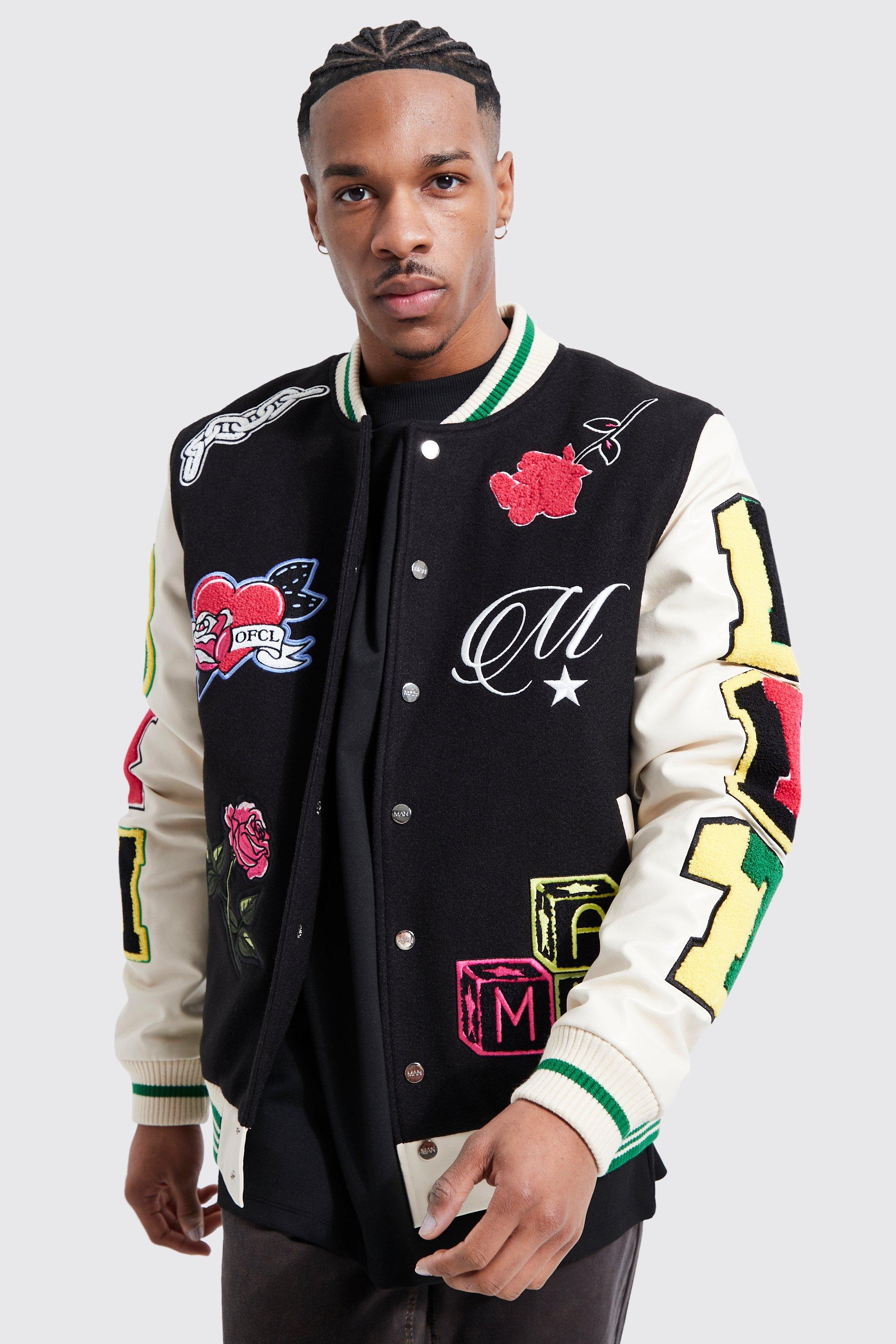 Ofcl Multi Spliced Varsity Jacket