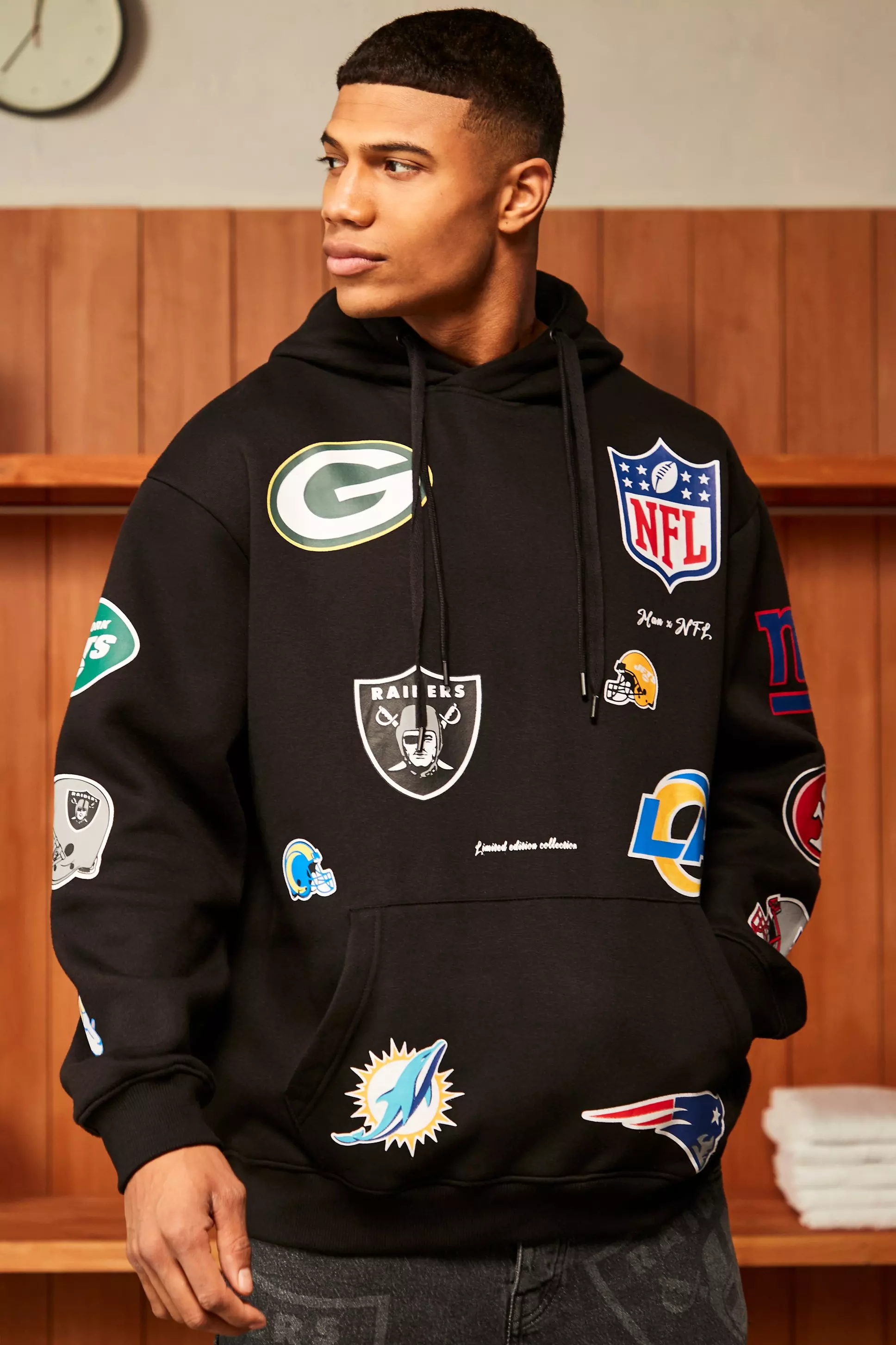 Nfl Oversized Multi Team Badge Hoodie