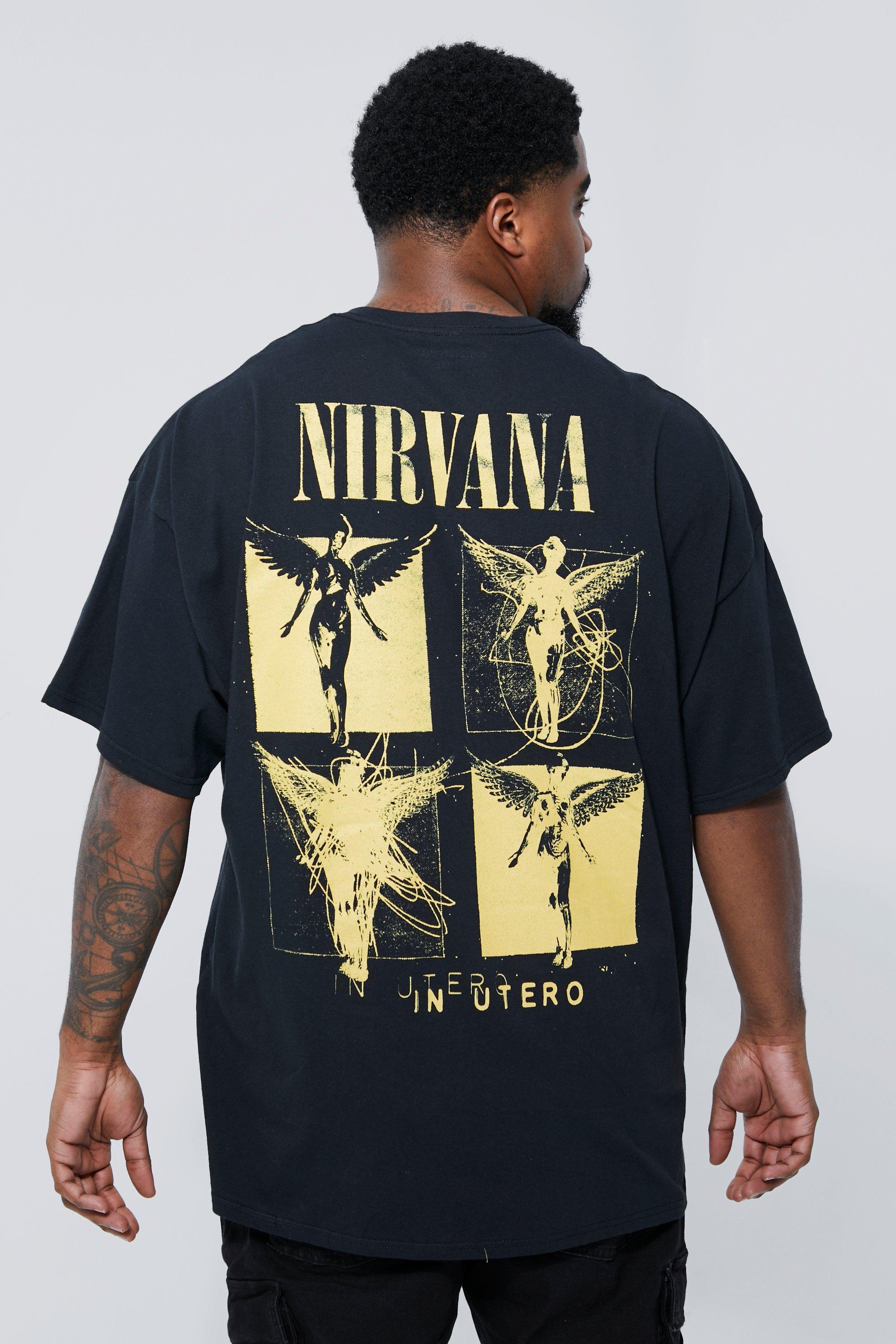 Image of T-shirt Plus Size ufficiale Nirvana, Nero