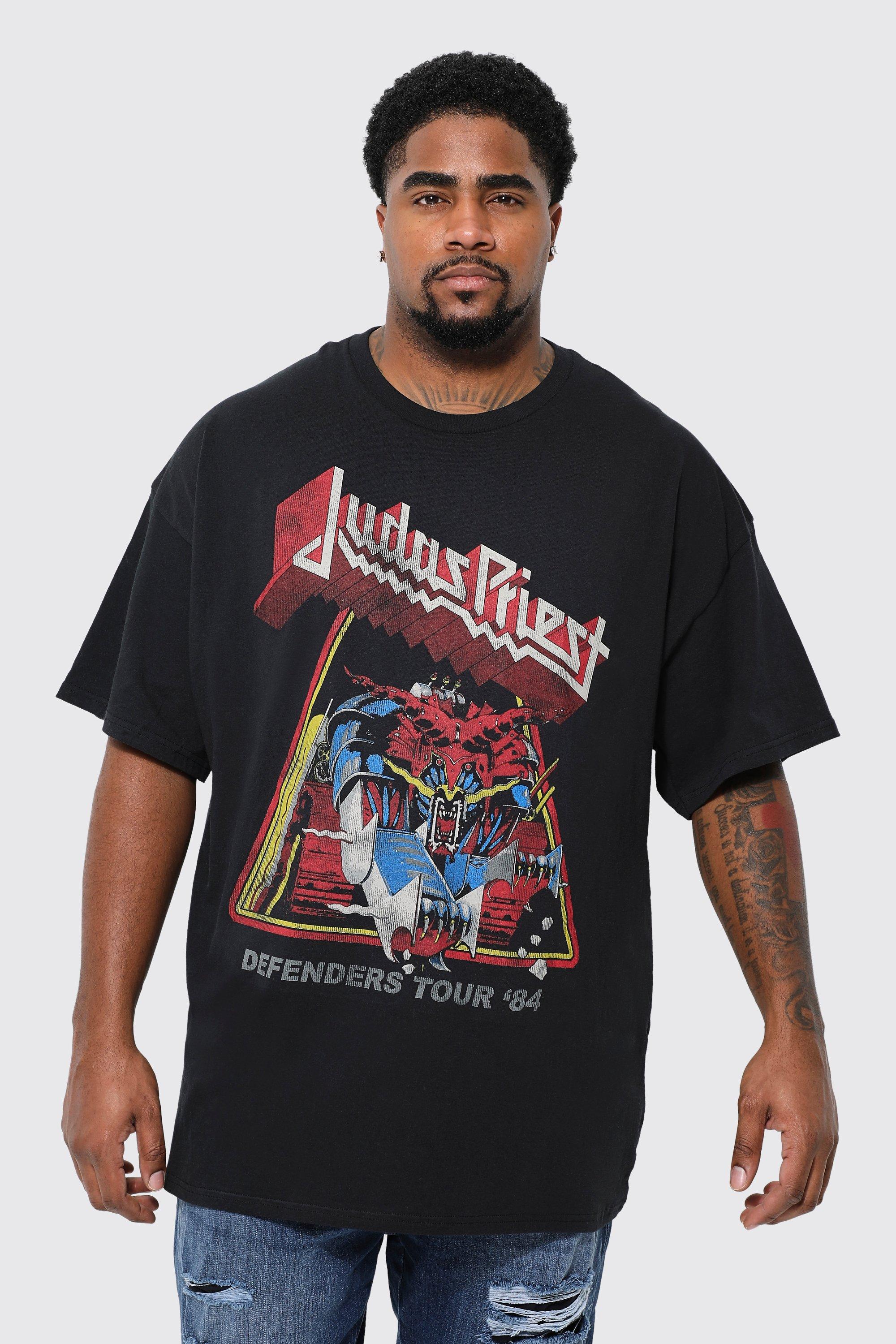 Mens Black Plus Judas Priest License T-shirt, Black