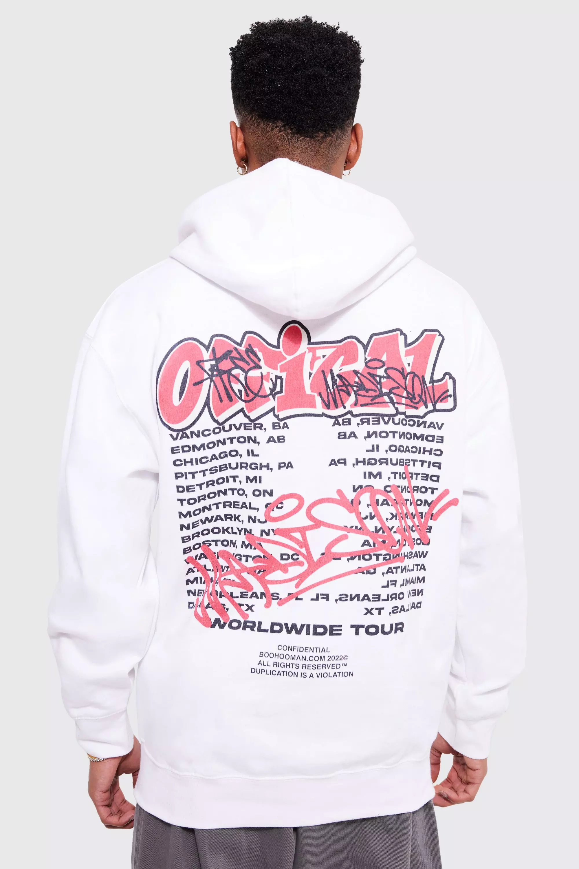 Boohooman graffiti hoodie hot sale