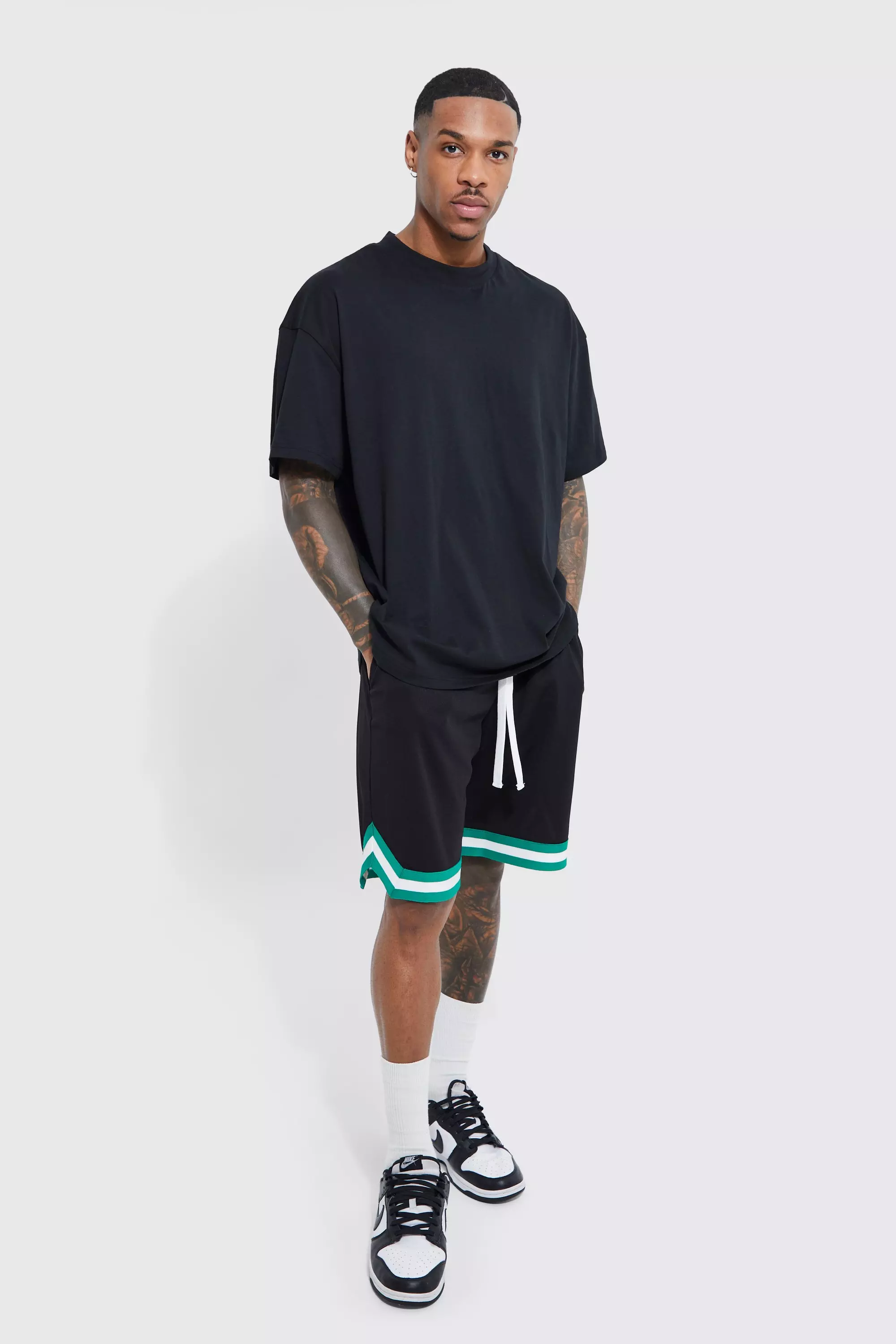 Loose Fit Mesh Basketball Short | boohooMAN UK