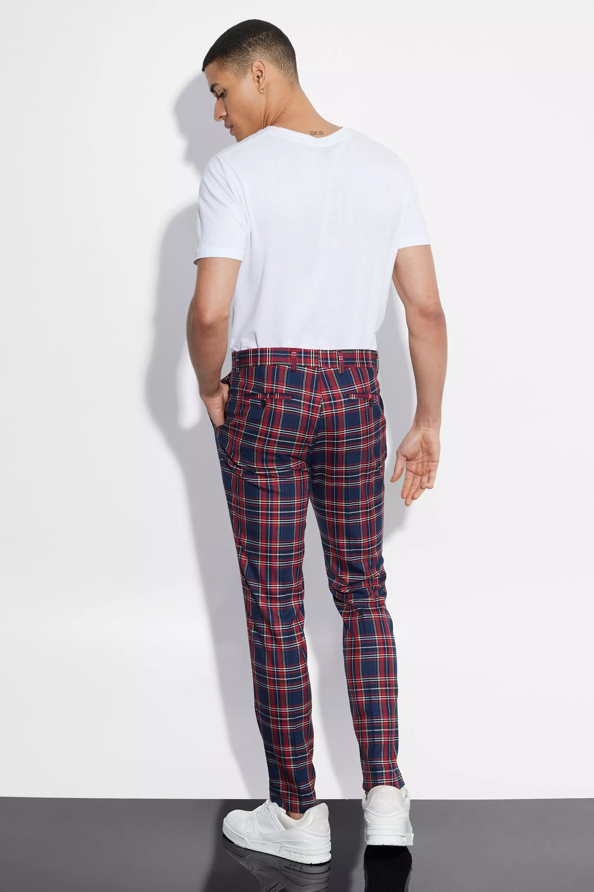 Mens tartan best sale trousers skinny