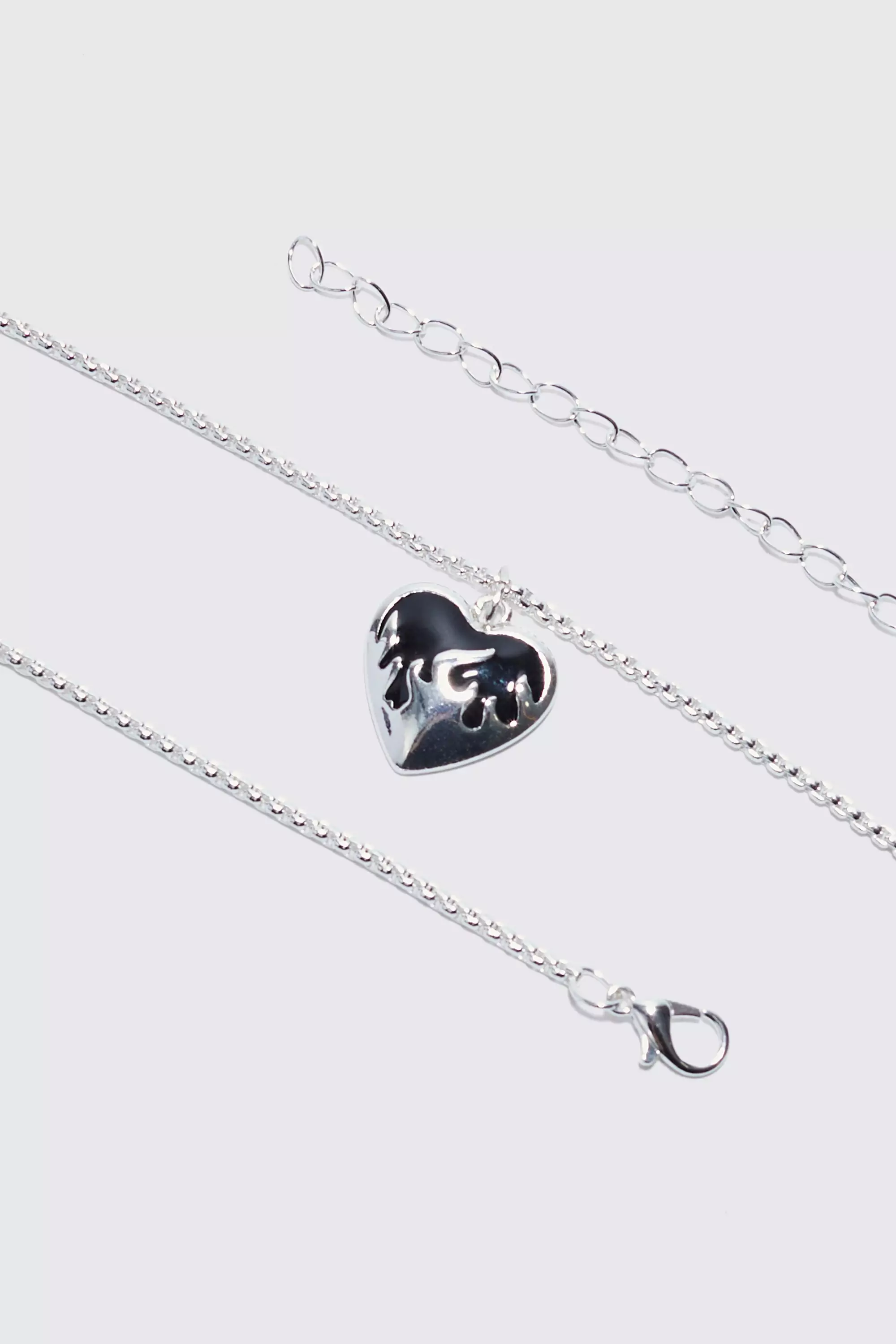 Flame Heart Pendant Necklace