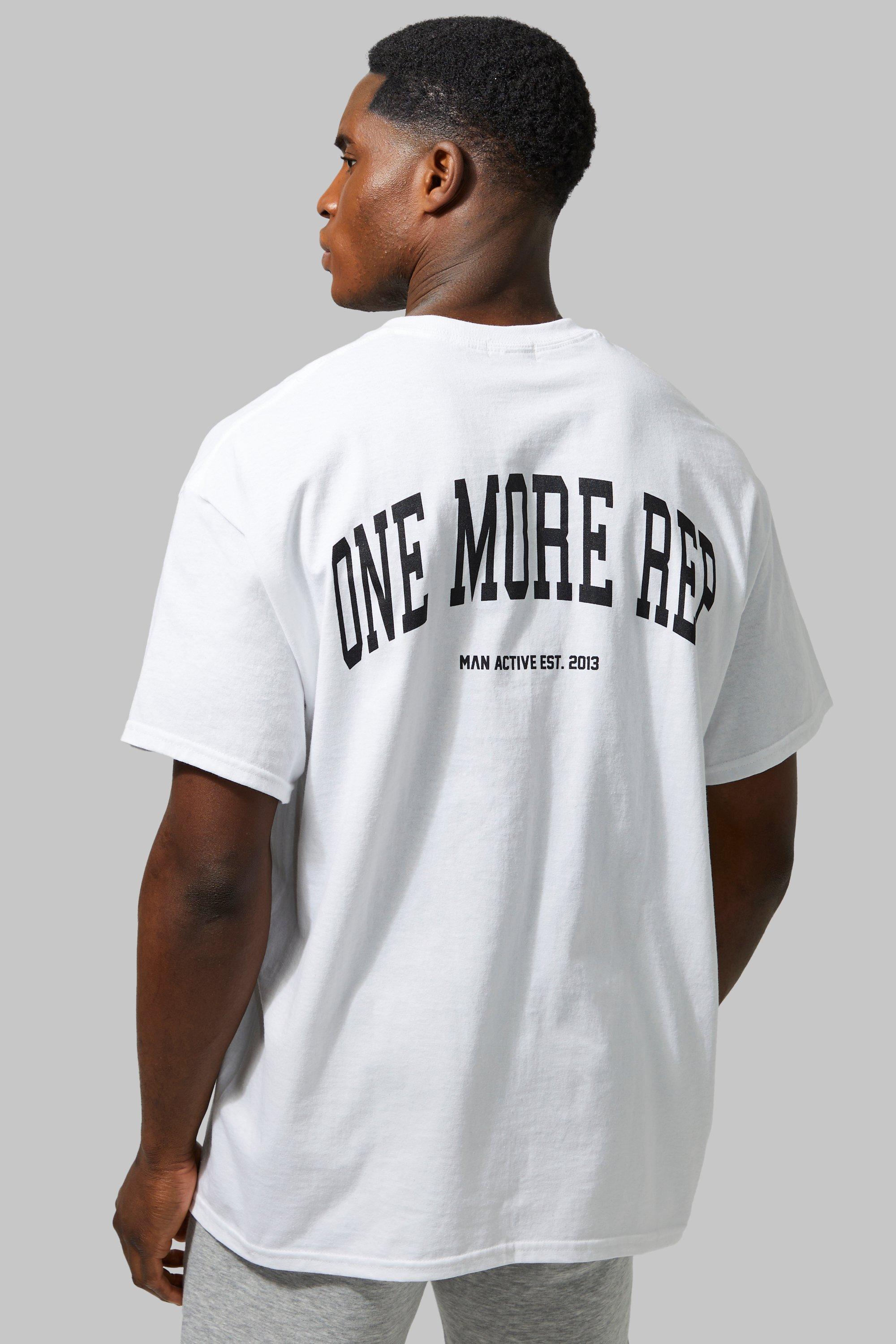 Image of T-shirt oversize Man Active Gym Rep, Bianco