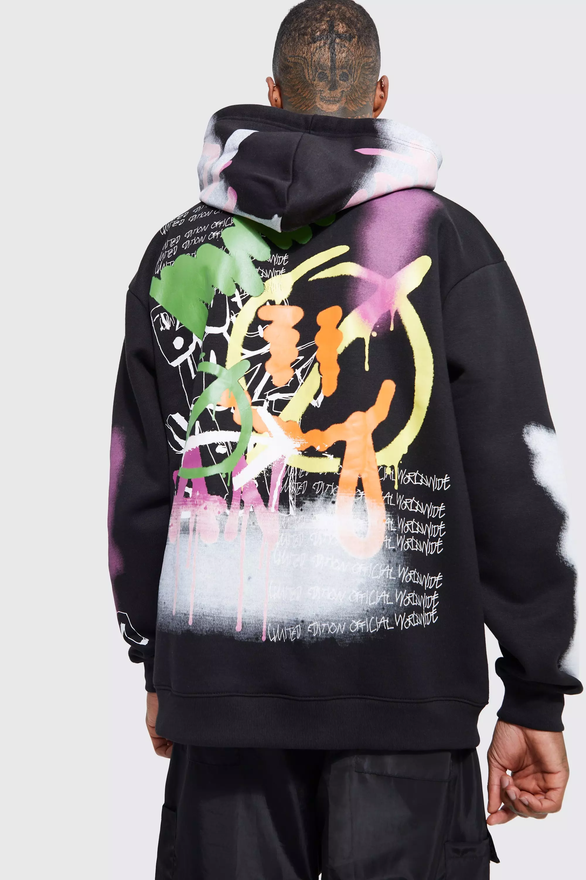 Boohooman graffiti online hoodie