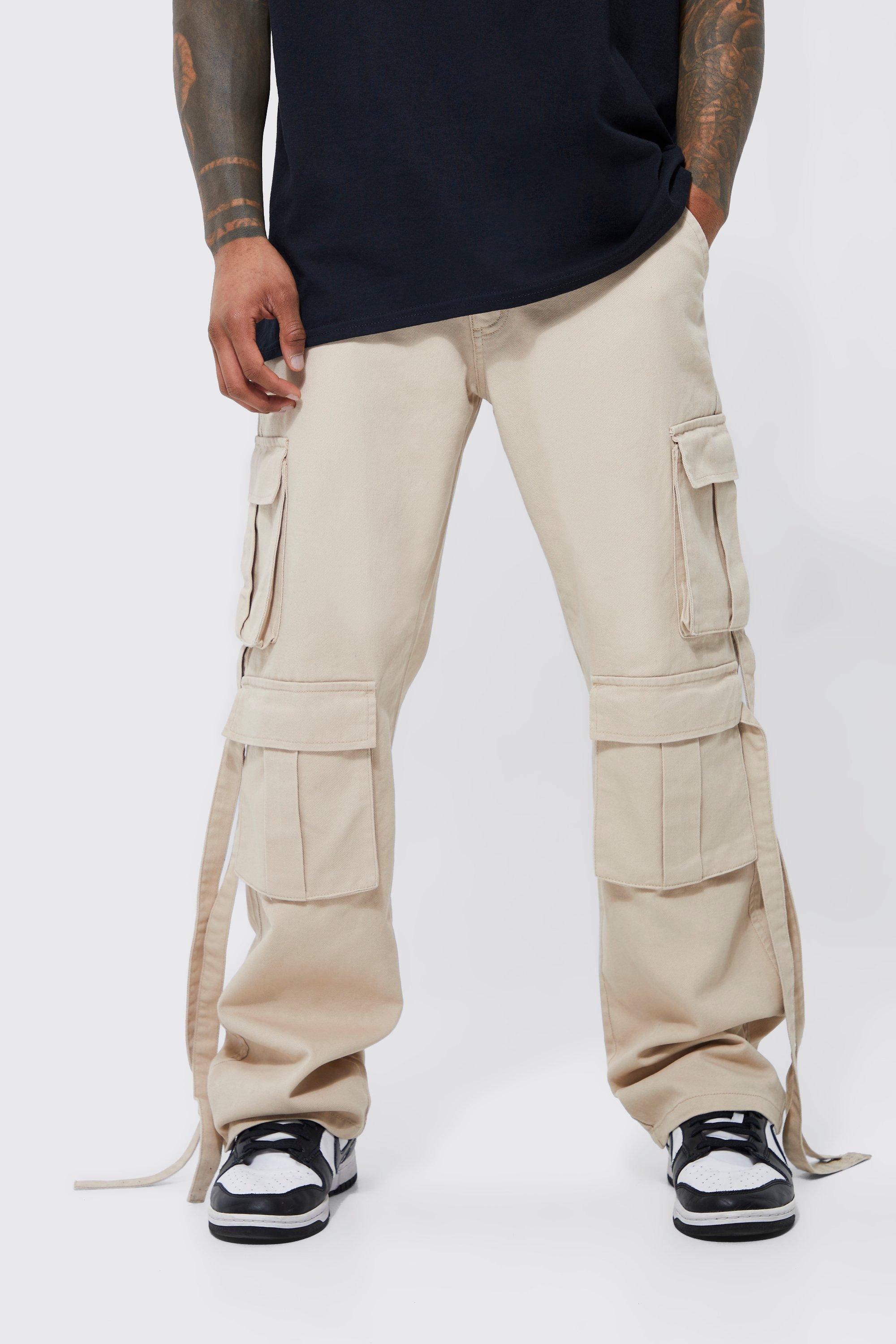 Boohoo Baggy Cargo Broek Met Tailleband En Tailleband, Ecru