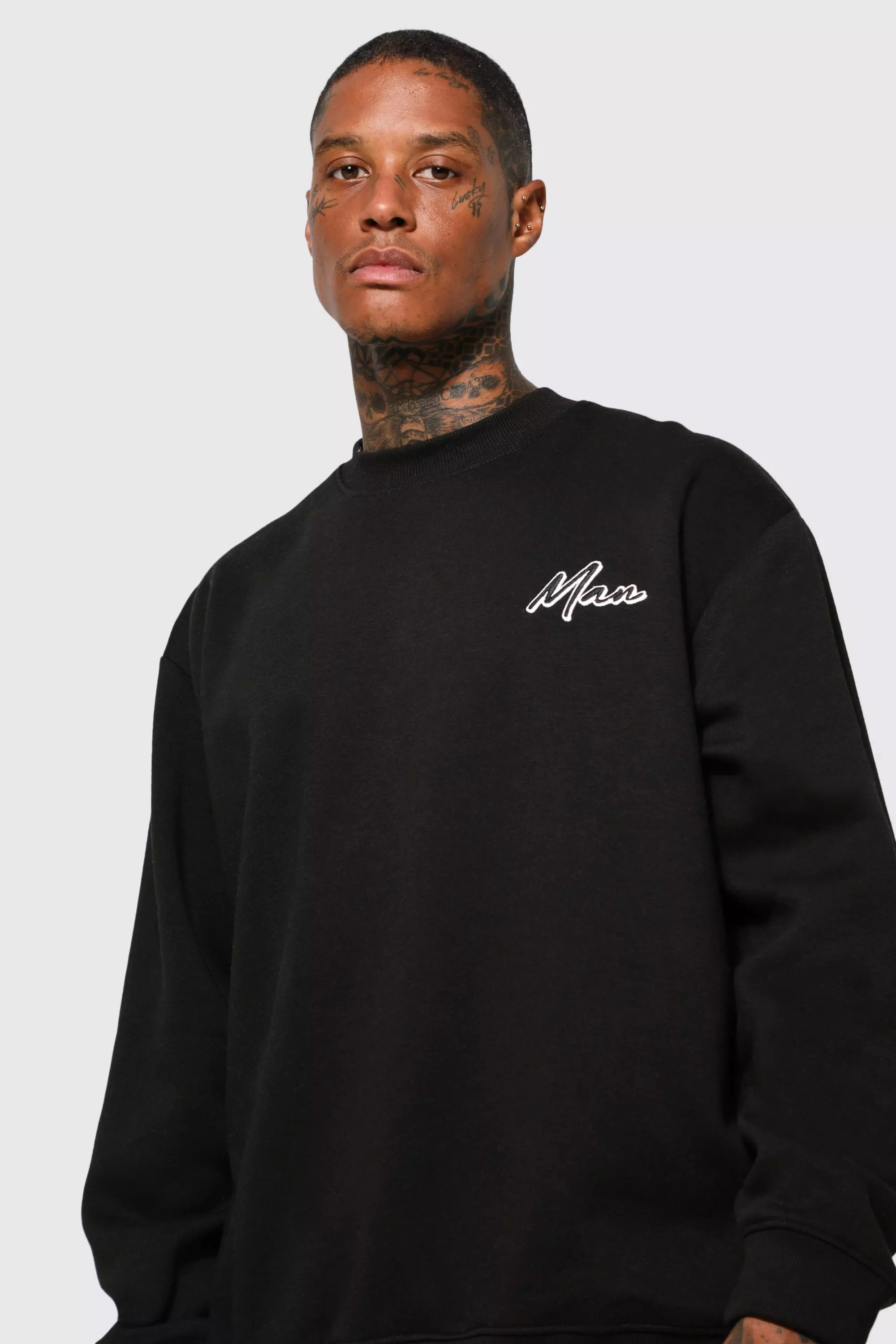 Boohooman oversized online sweatshirt