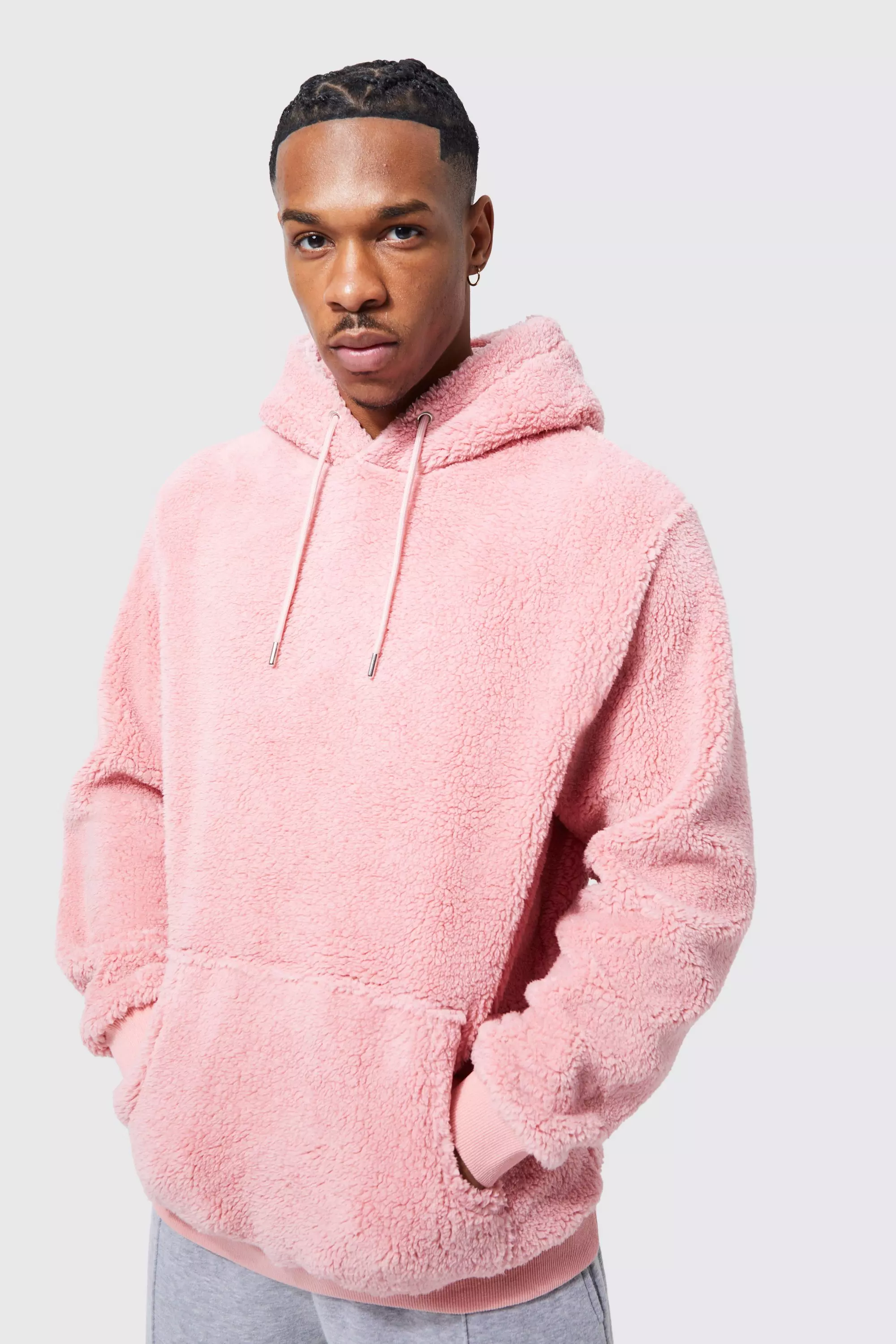 Pink fluffy hoodie mens new arrivals