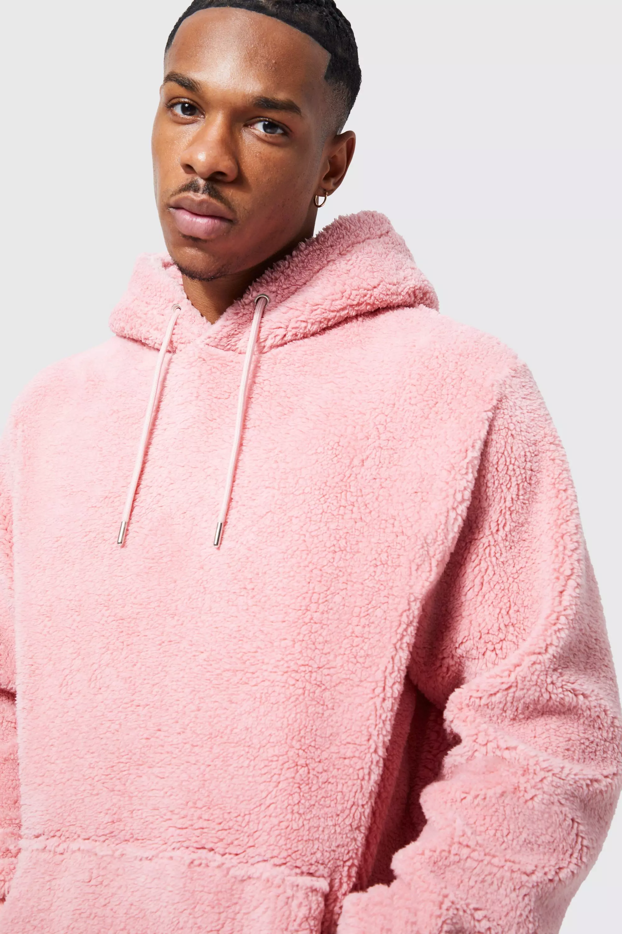 Boohooman fluffy online hoodie