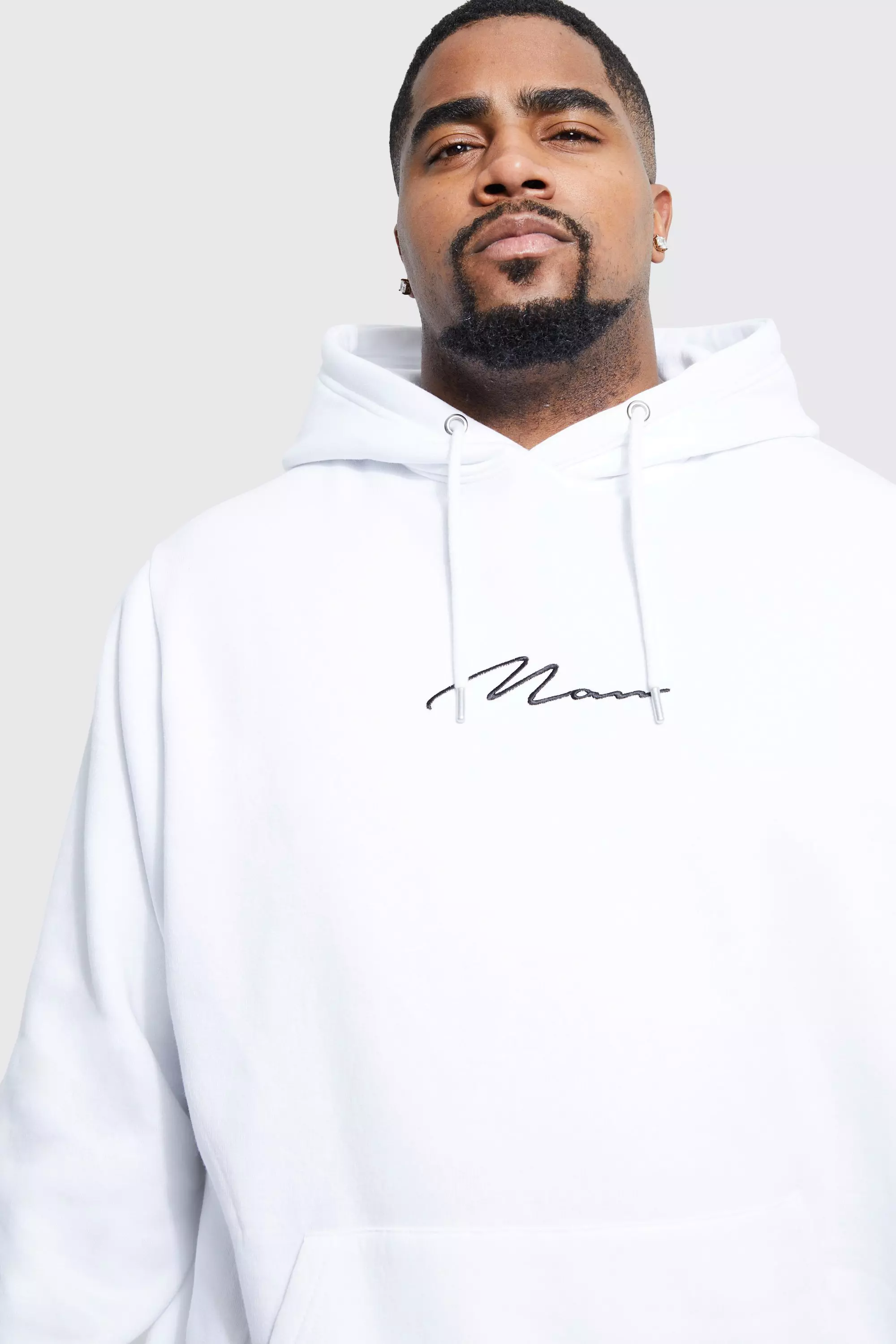 Boohooman hoodie online white