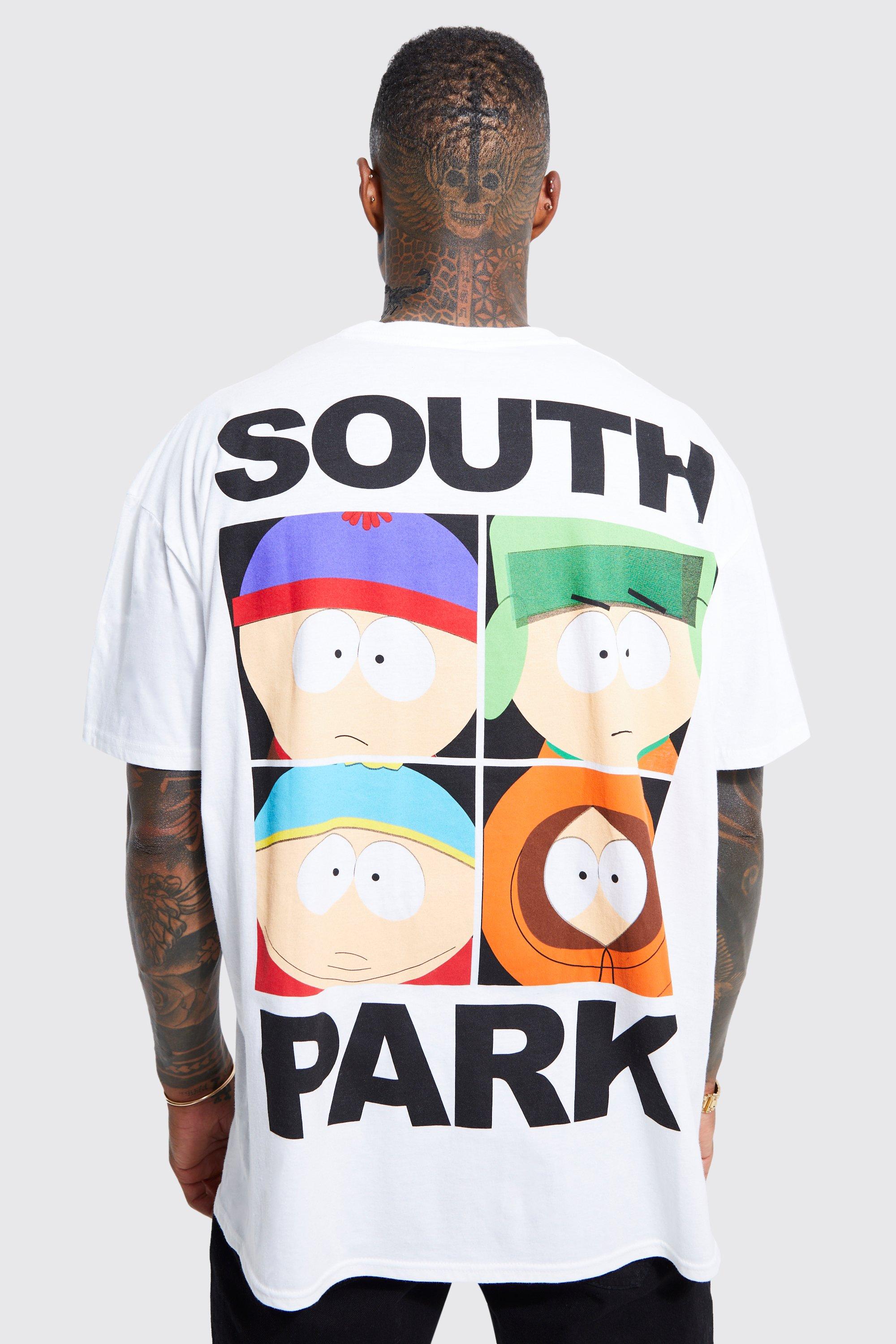 Mens White Oversized South Park License T-shirt, White