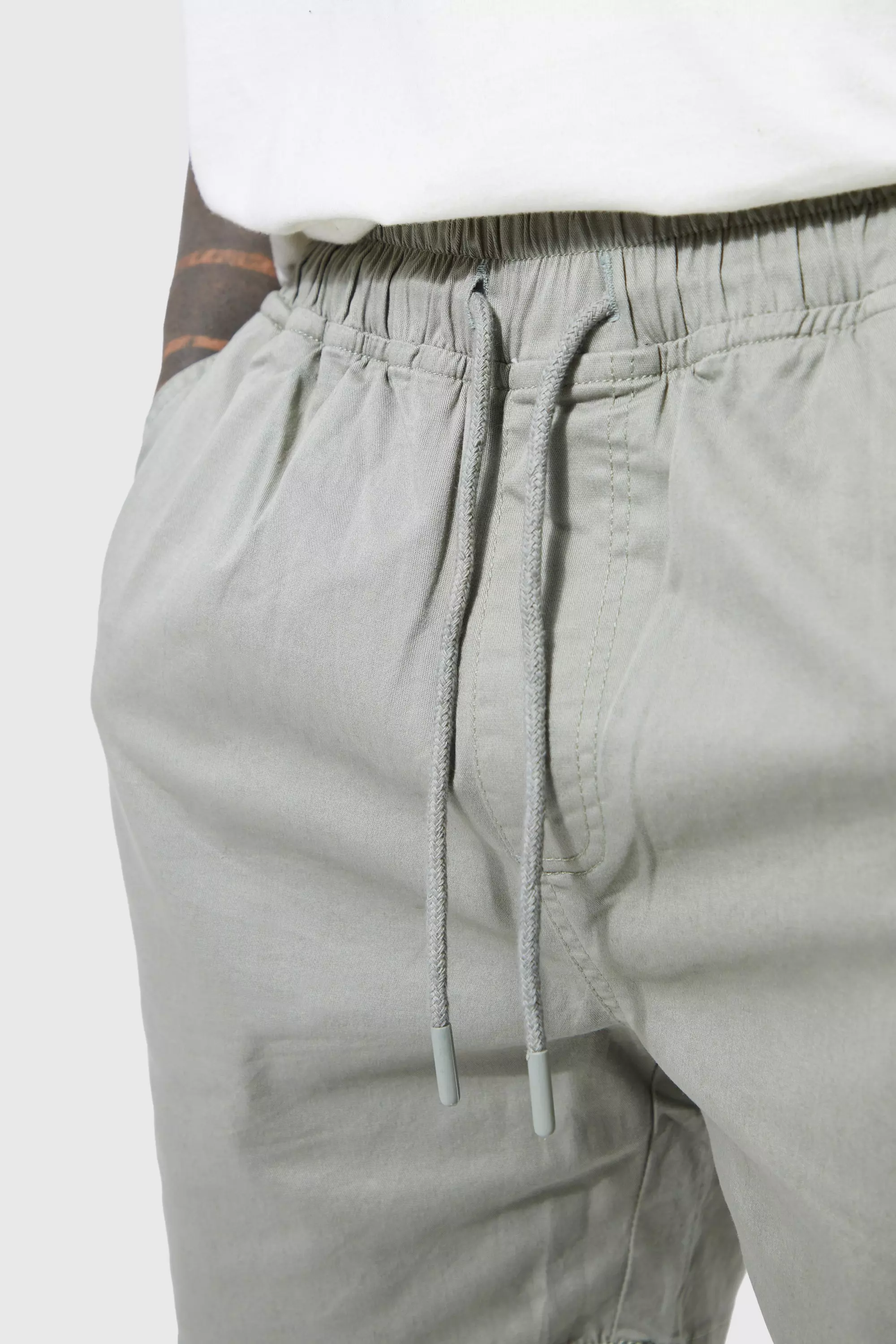 Elastic waist chino store shorts