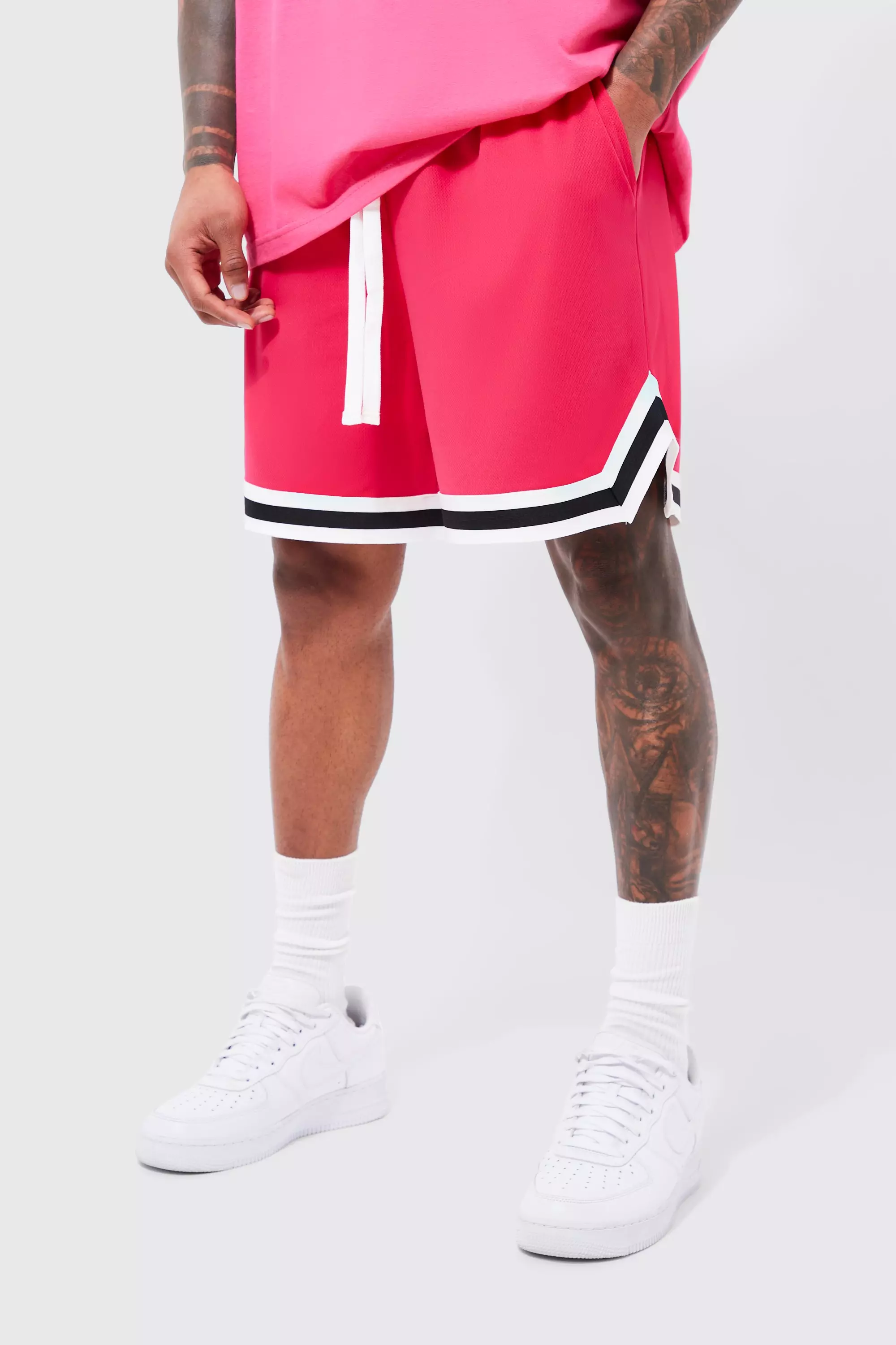 Mens pink cheap basketball shorts