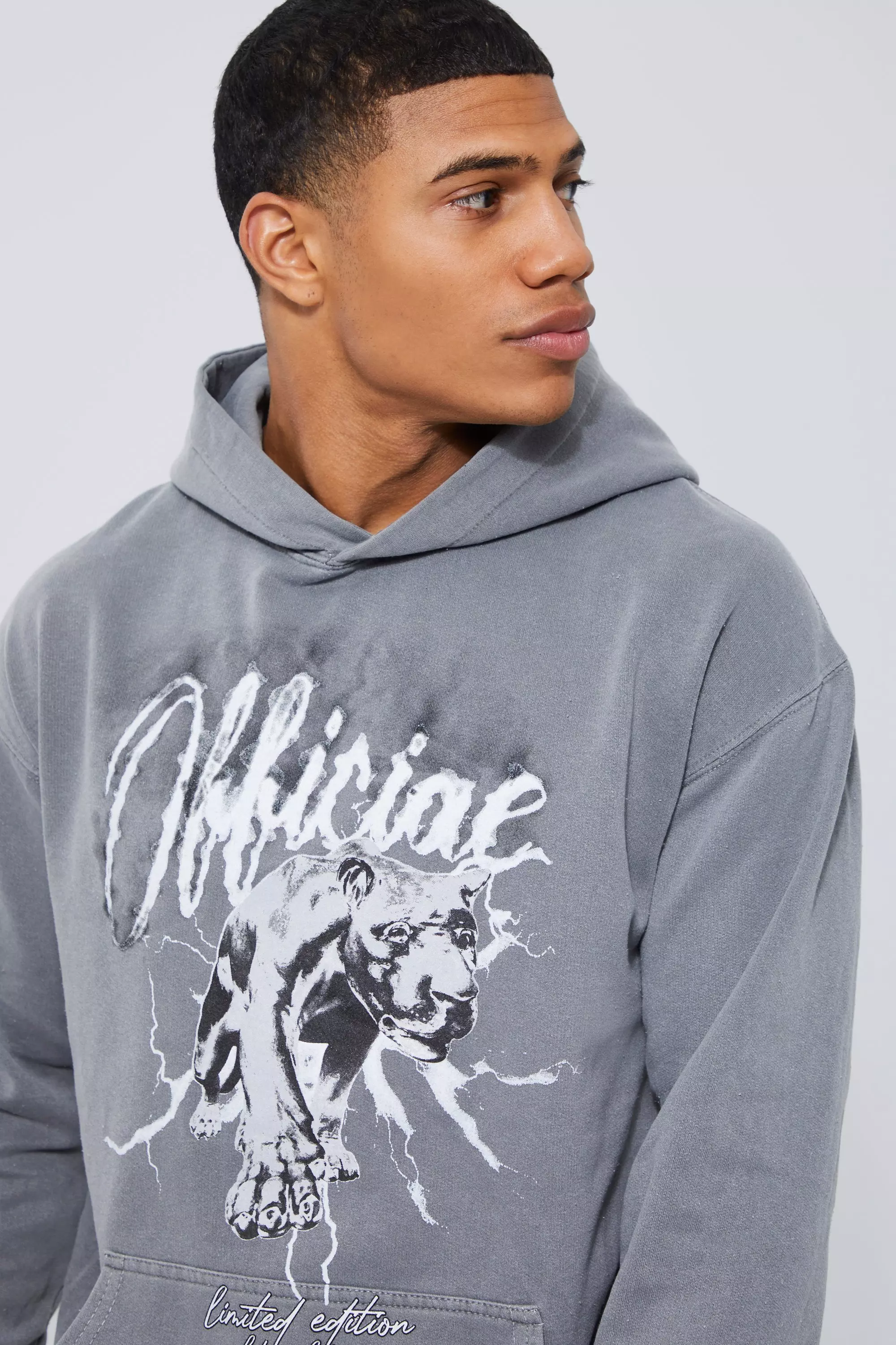 Front Puma Graphic Hoodie | boohooMAN