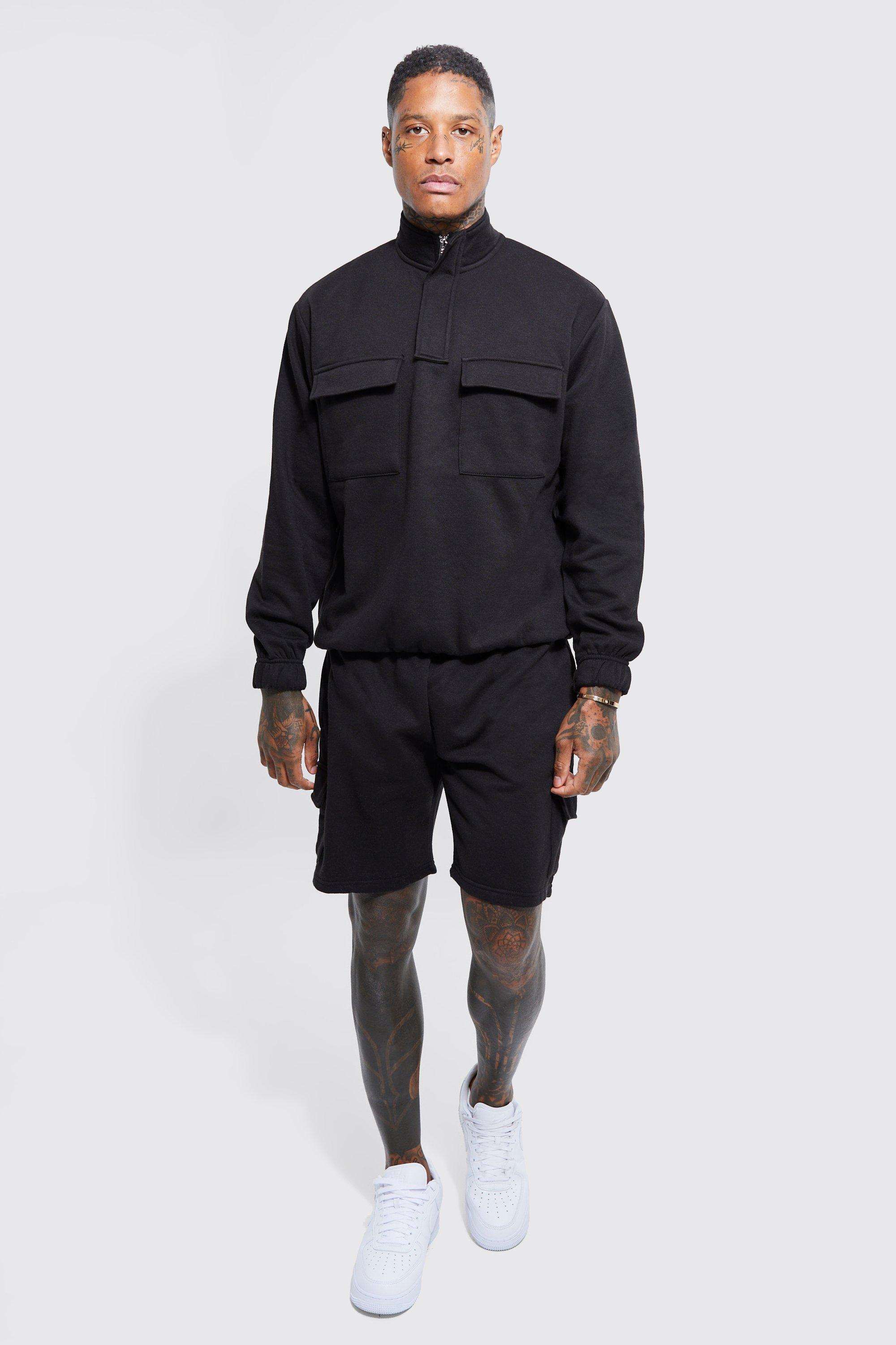 Men's Black Cargo Shorts | boohooMAN UK