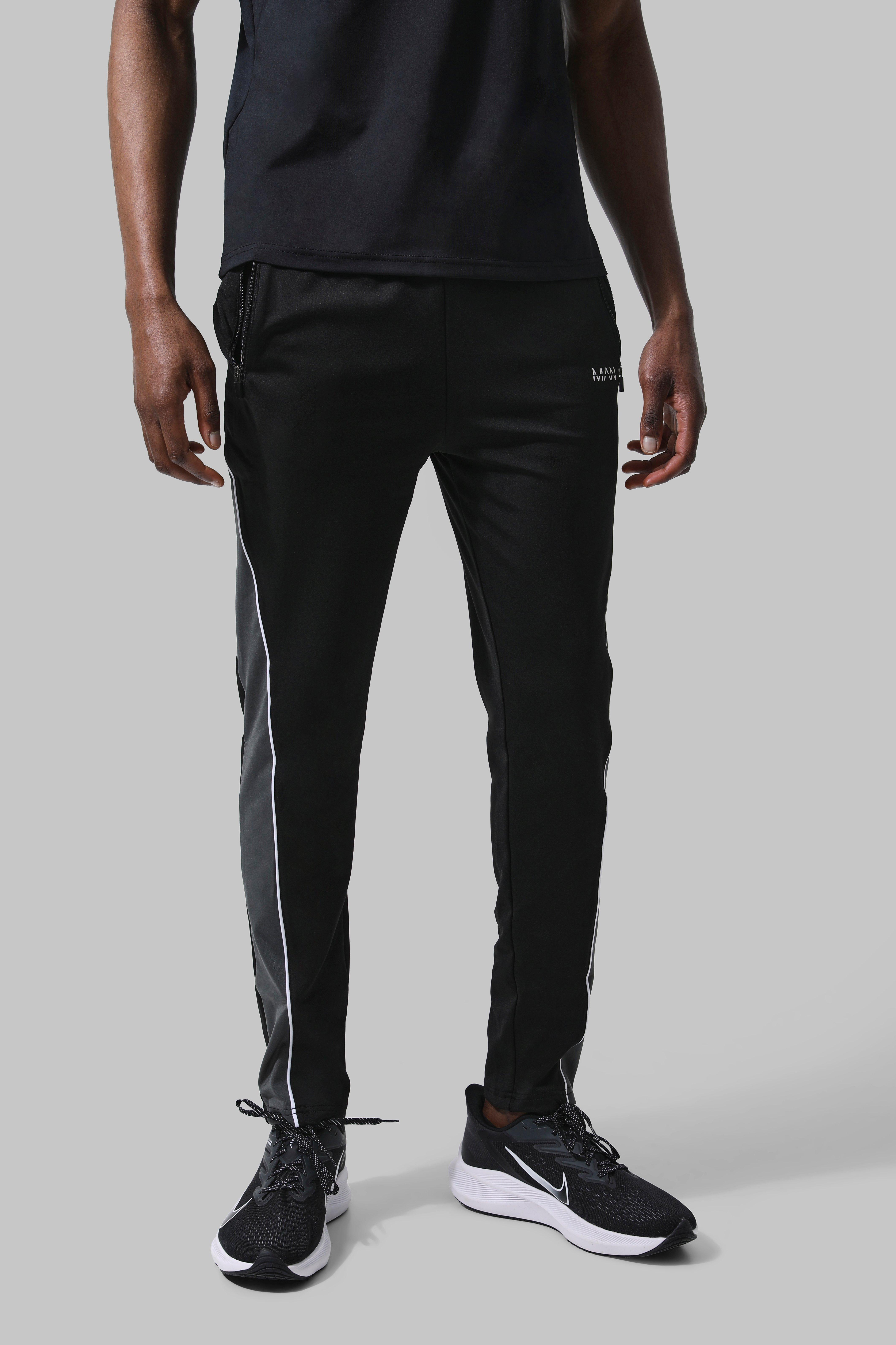 Mens Black Man Active Colour Block Performance Jogger, Black