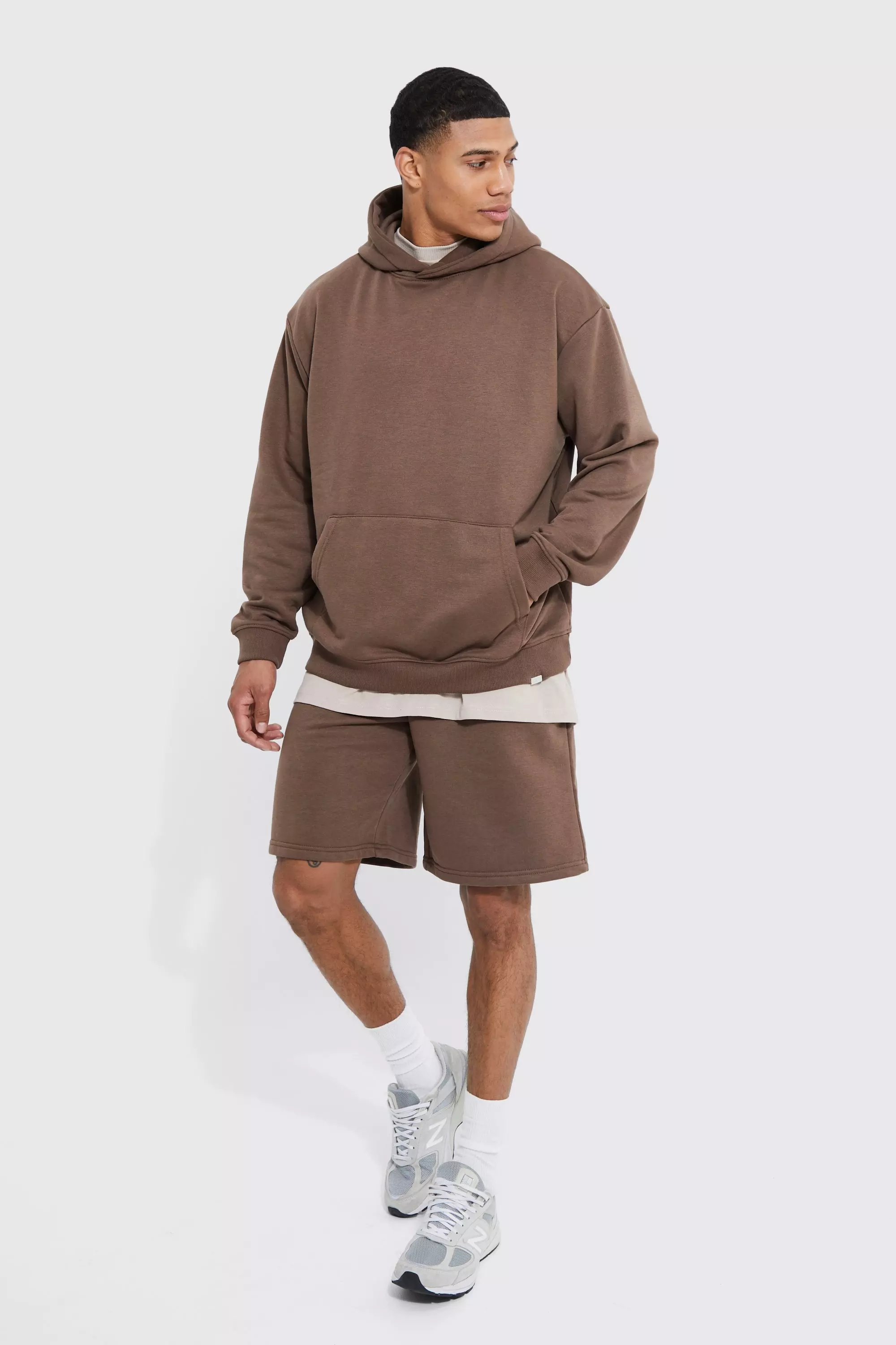 Oversized Man Hooded Short Tracksuit boohooMAN USA