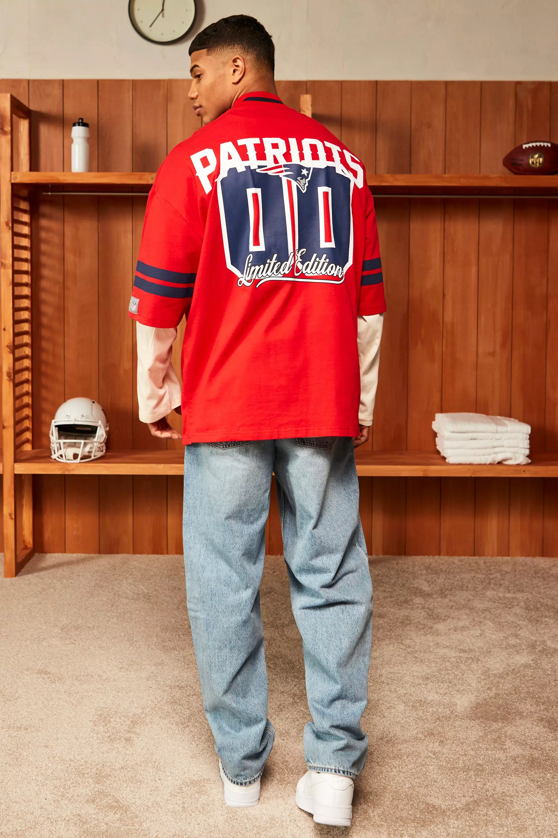 Nfl Oversized Patriots Puff Print T-shirt