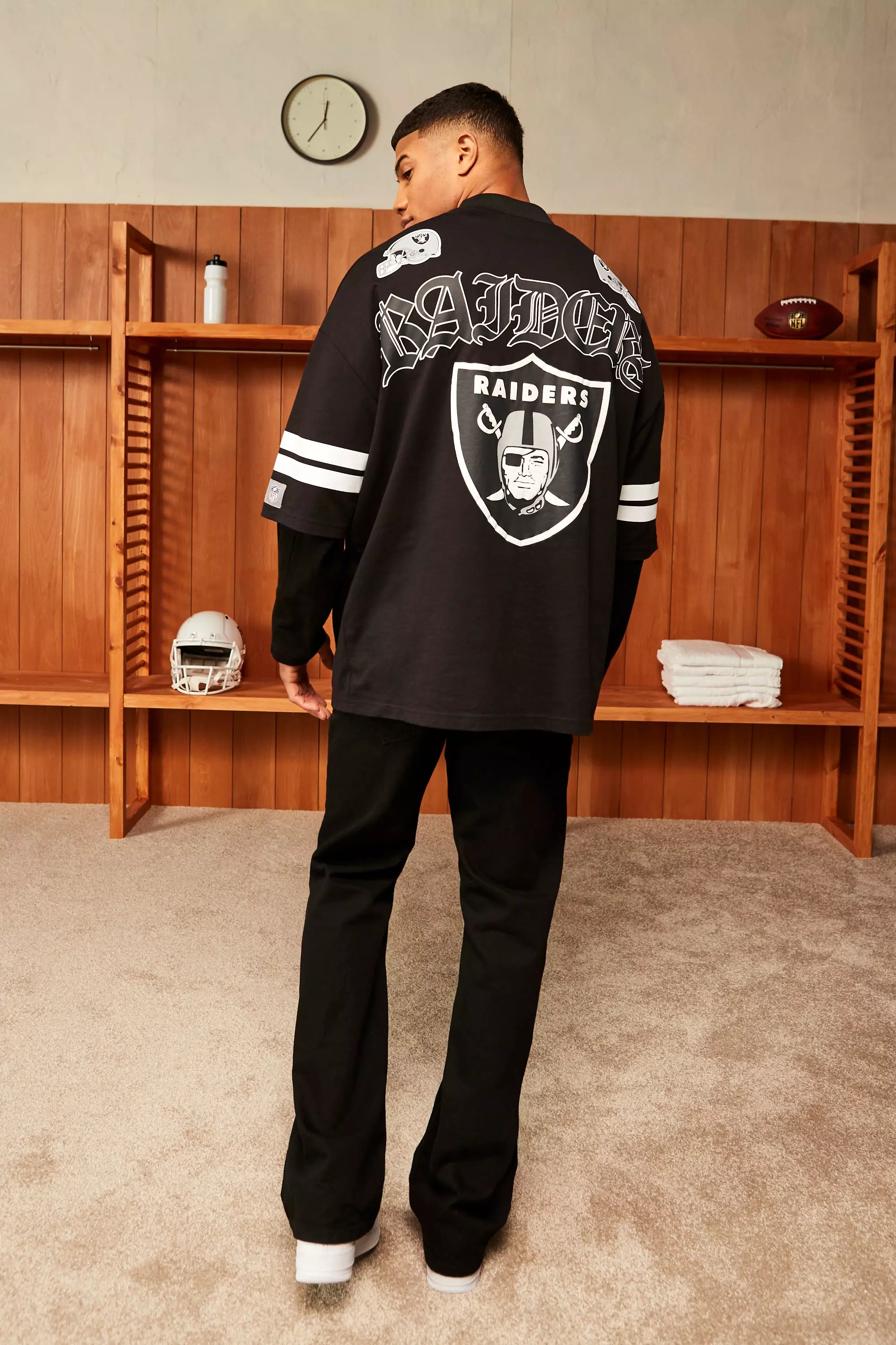 Nfl Oversized Raiders Puff Print T-shirt