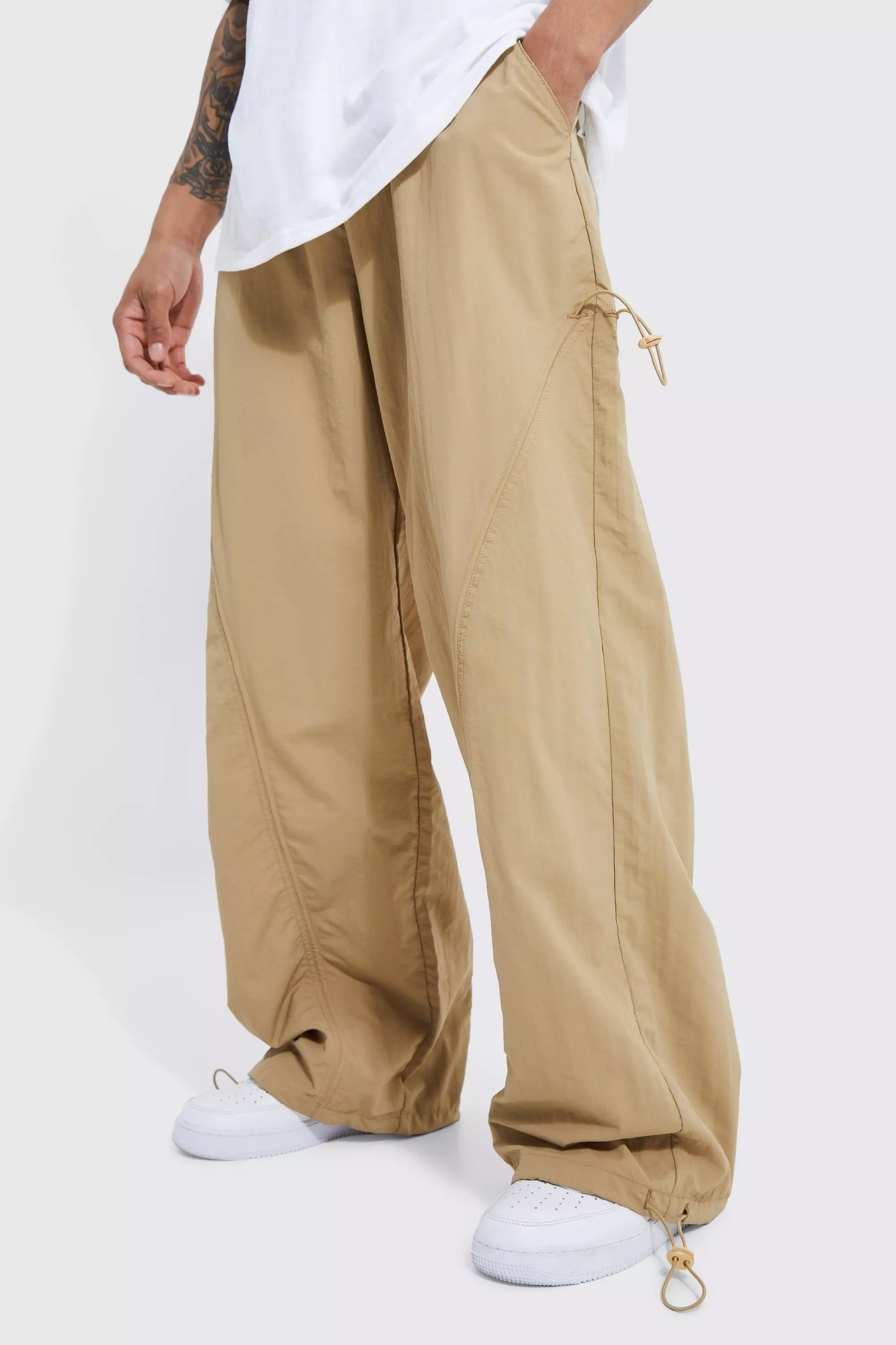 Elastic Waist Oversized Centre Front Ruched Pants
