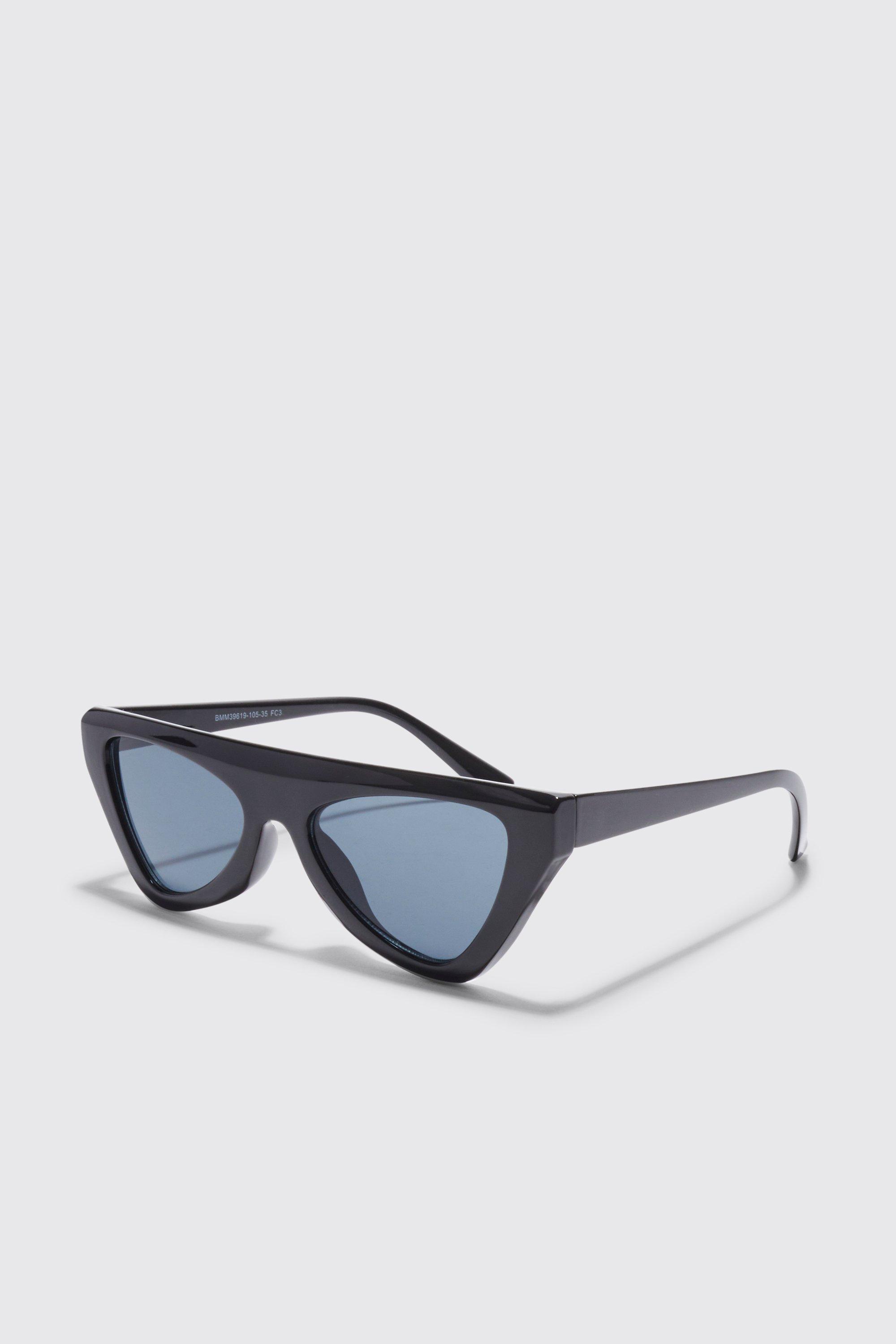 Mens Black Angled Sunglasses, Black