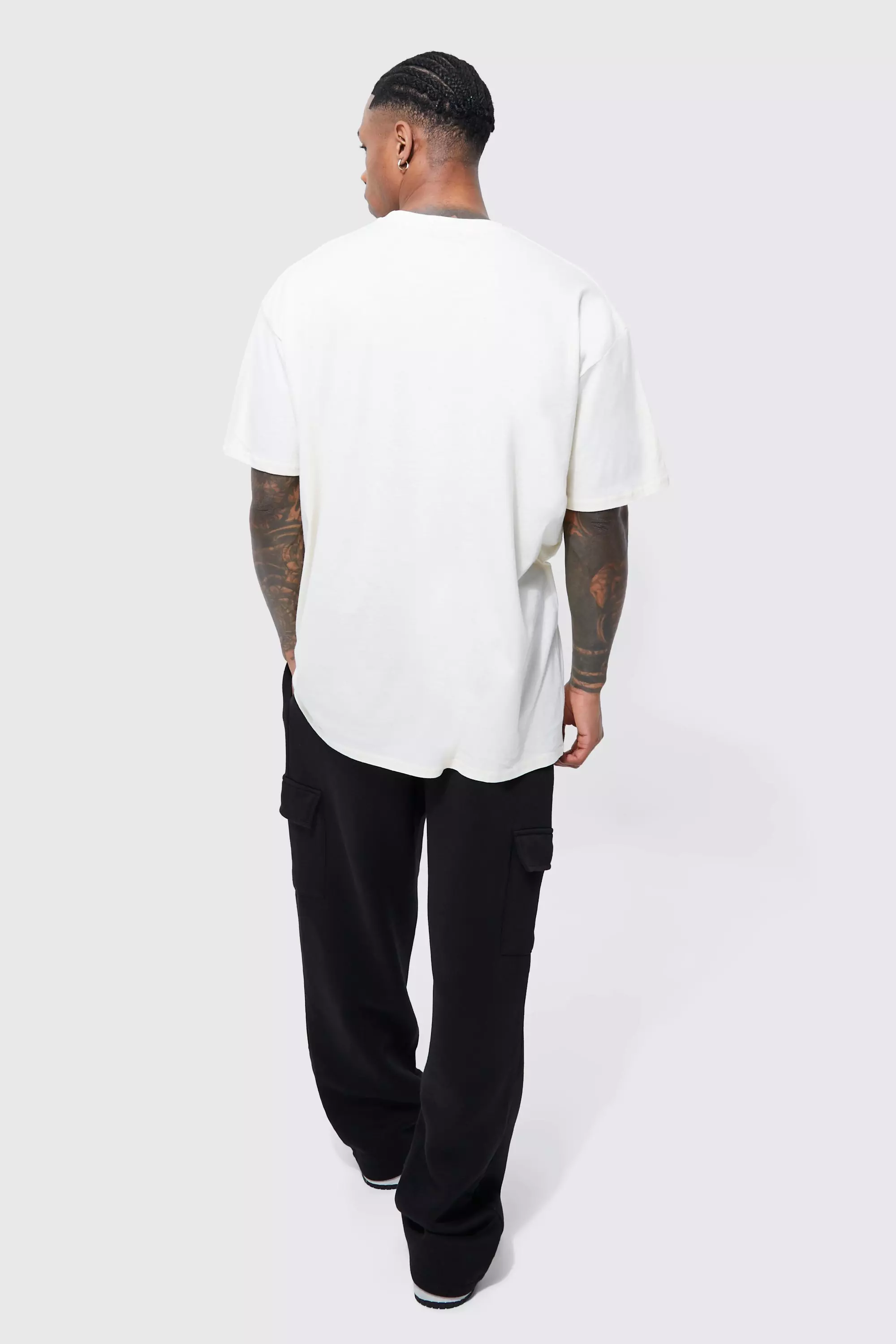 White New York Collection Print Oversized T Shirt