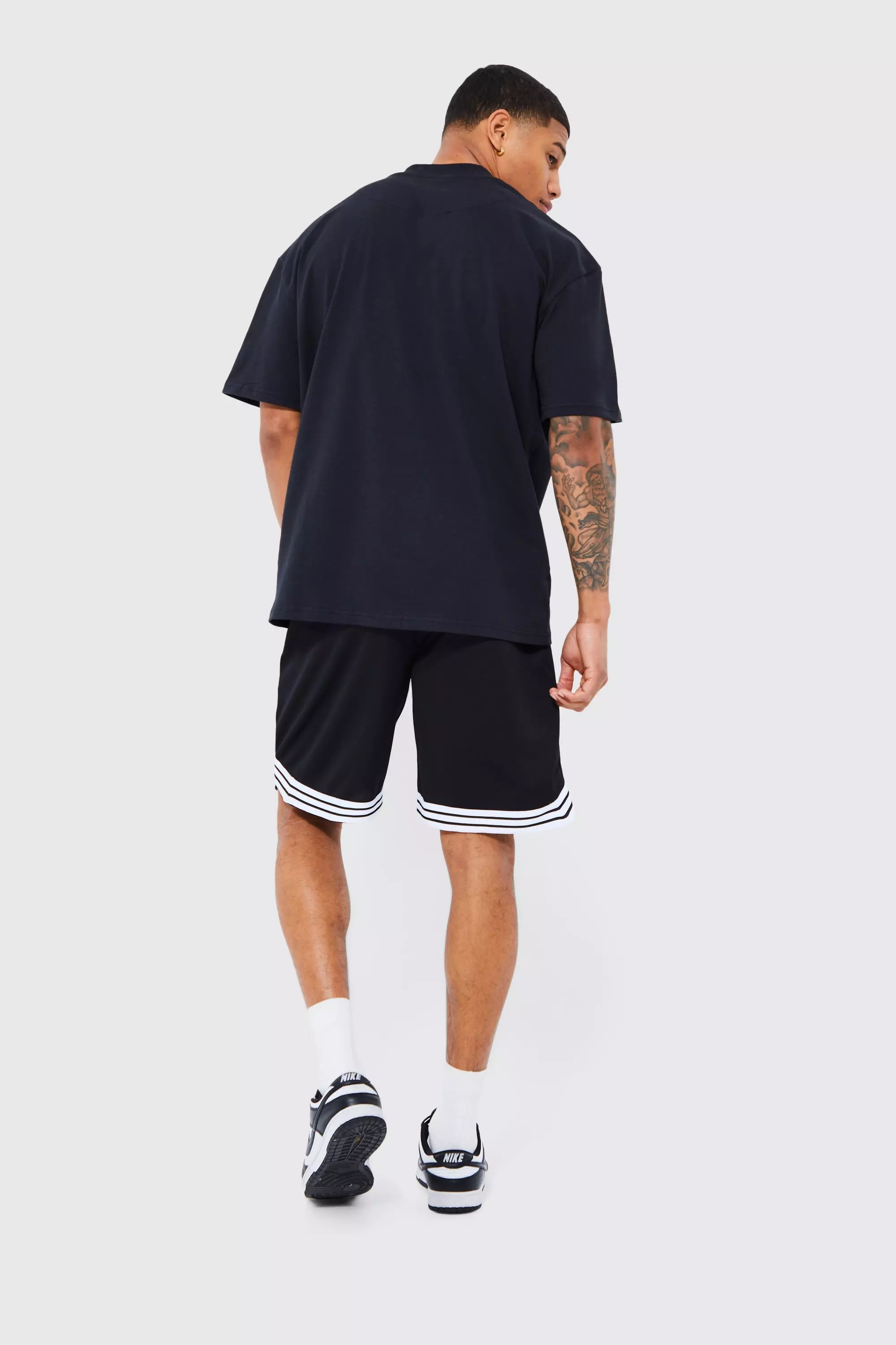 Oversized Man T-shirt And Mesh Short Set