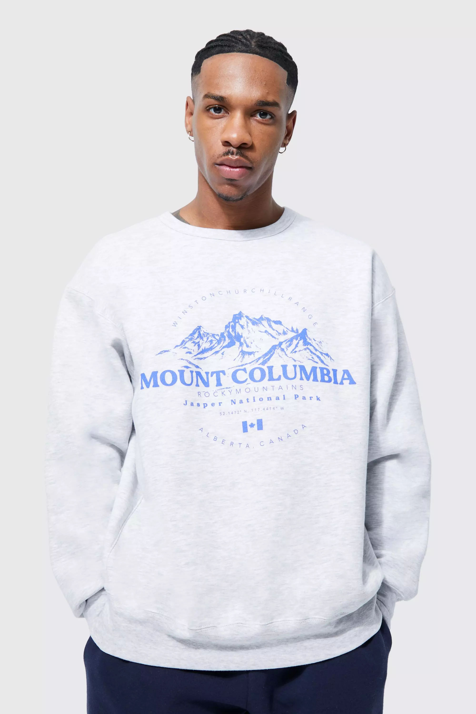 Mountain Graphic Sweatshirt | boohooMAN UK