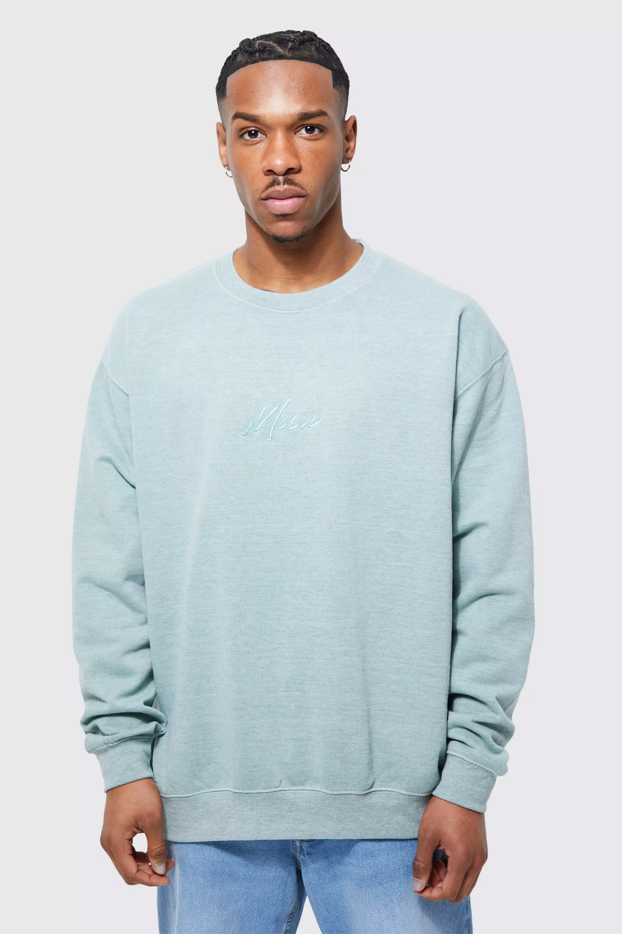 Oversized Overdyed Crew Neck Sweatshirt