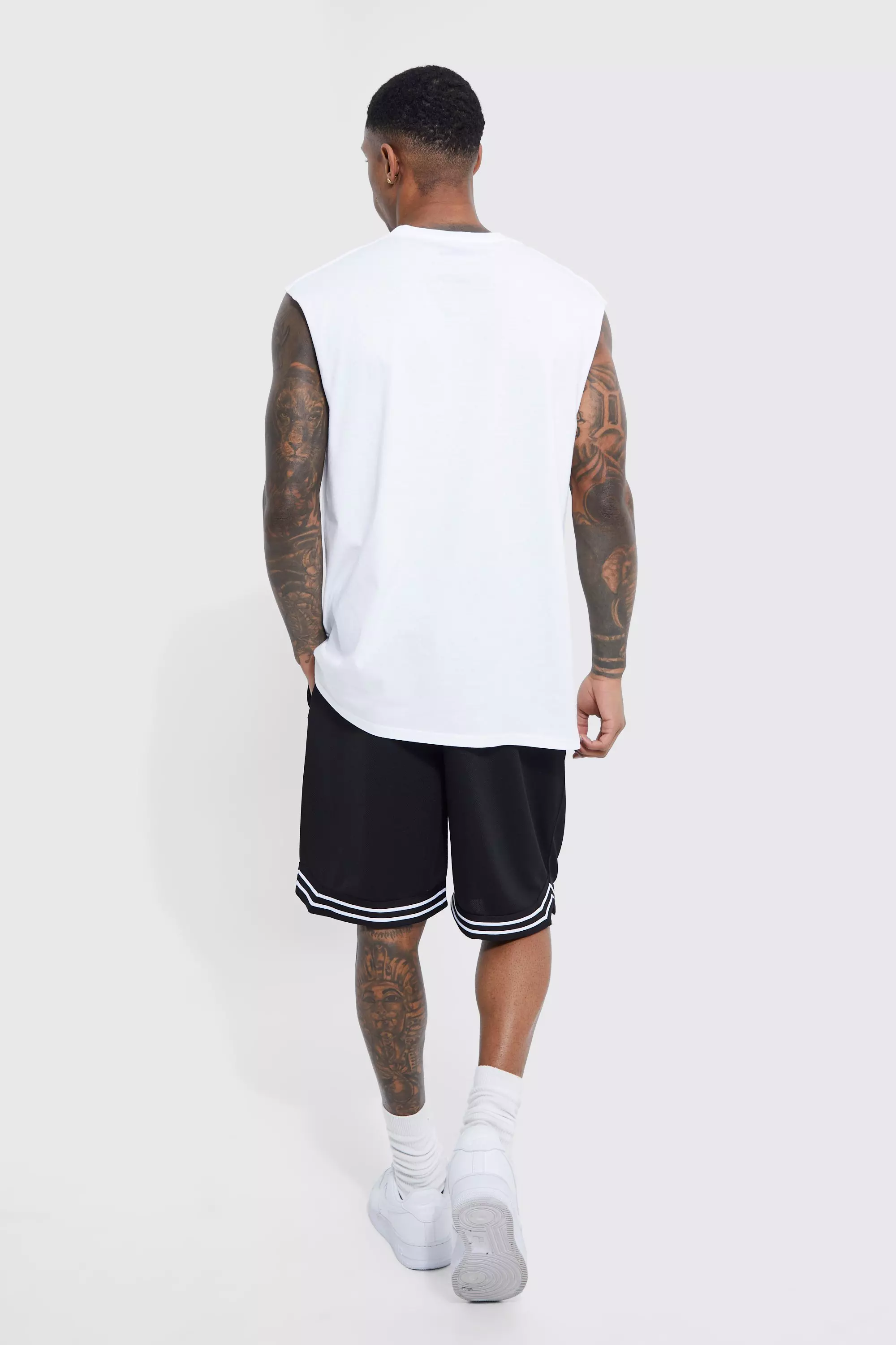 Loose Fit Mid Length Basketball Short | boohooMAN USA