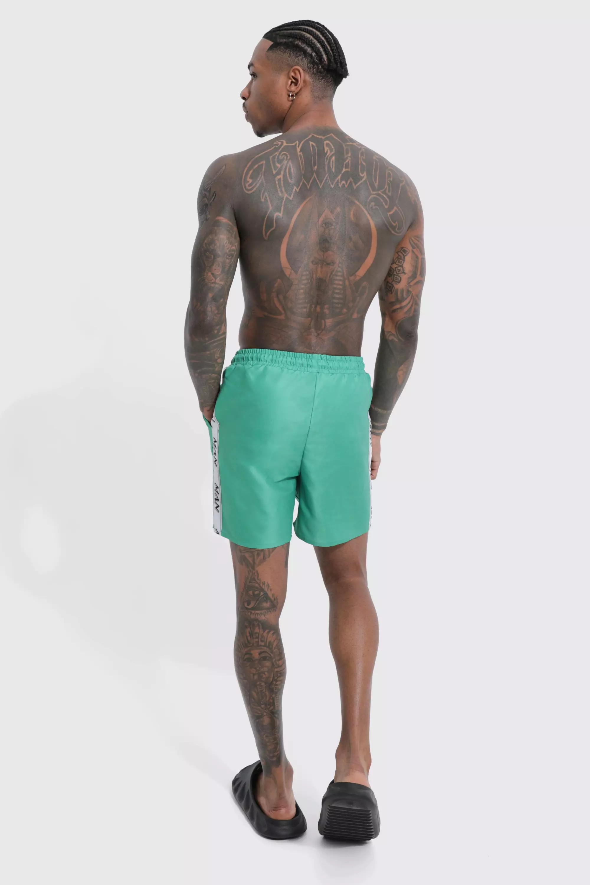 Adidas tape swim store shorts