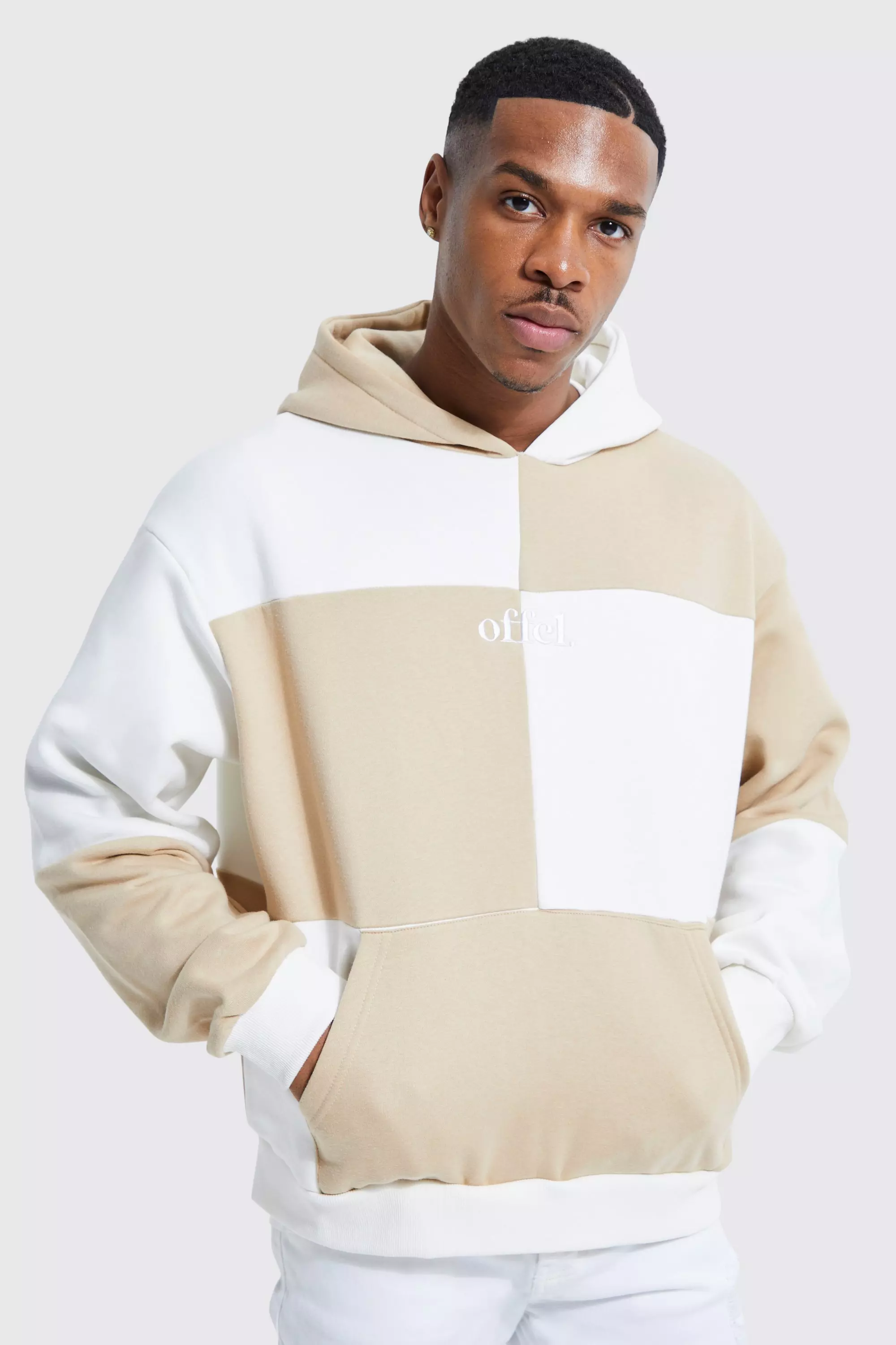 Tan pink and hot sale white champion hoodie