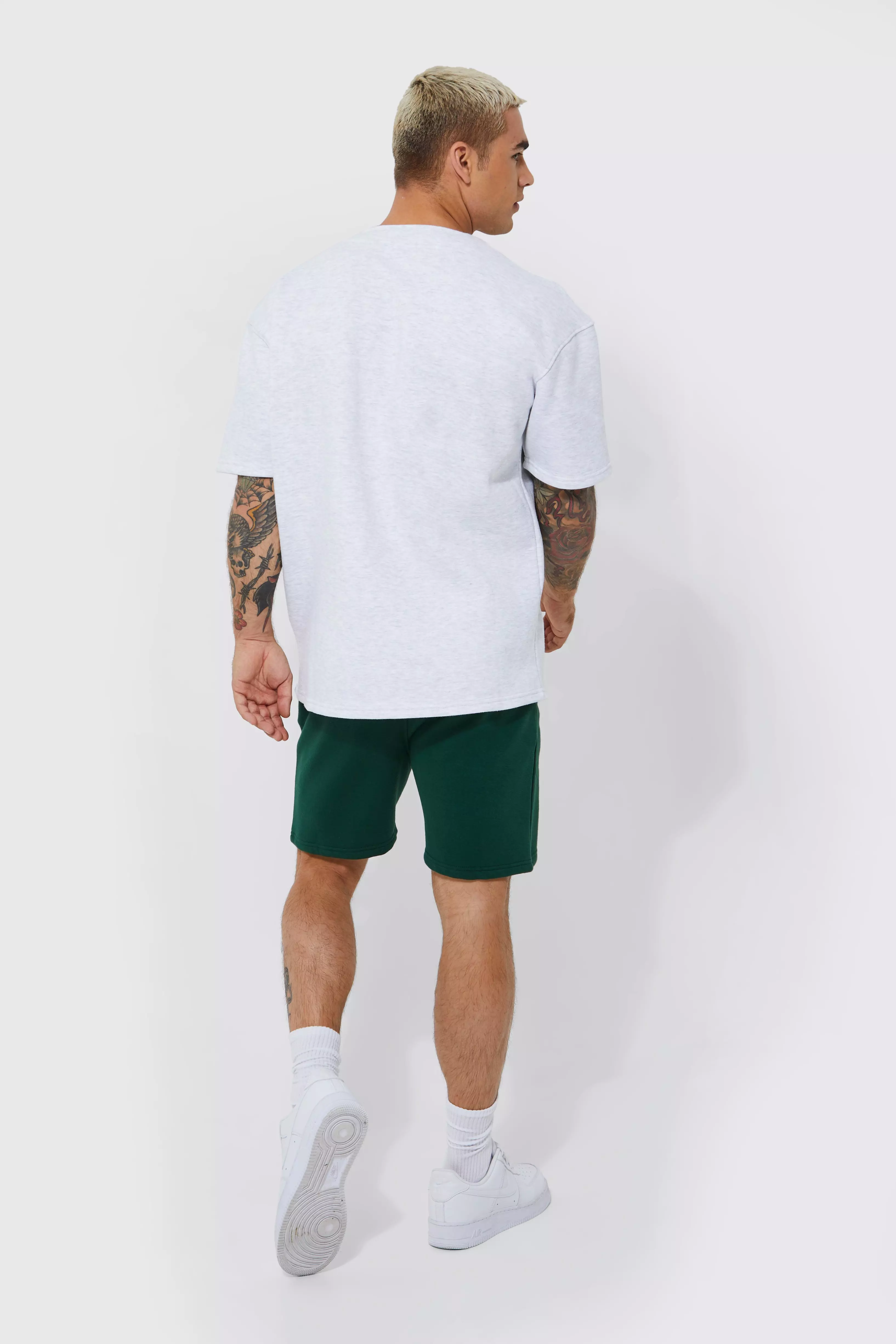 boohooMAN Oversized Official Baseball Polo and Short Set