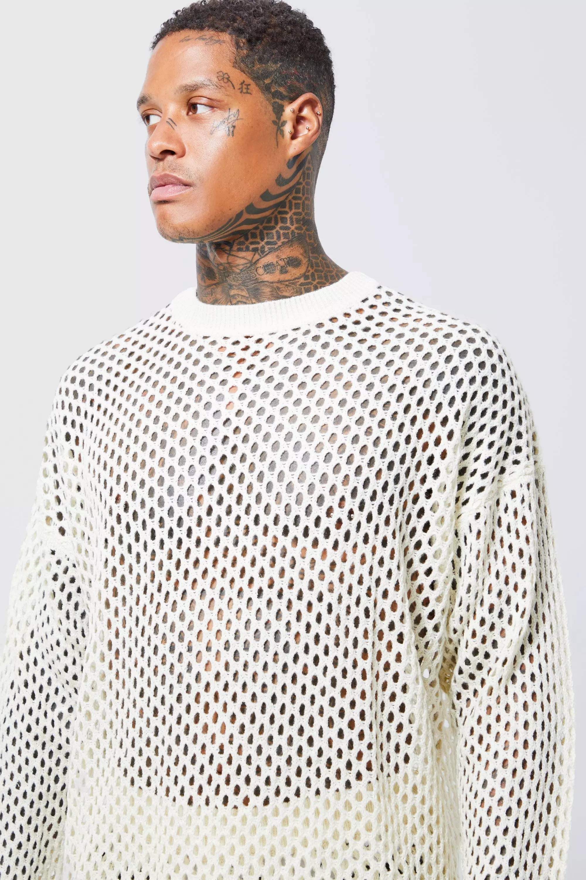 boohooMAN Men's Oversized Knitted Sweater and Short